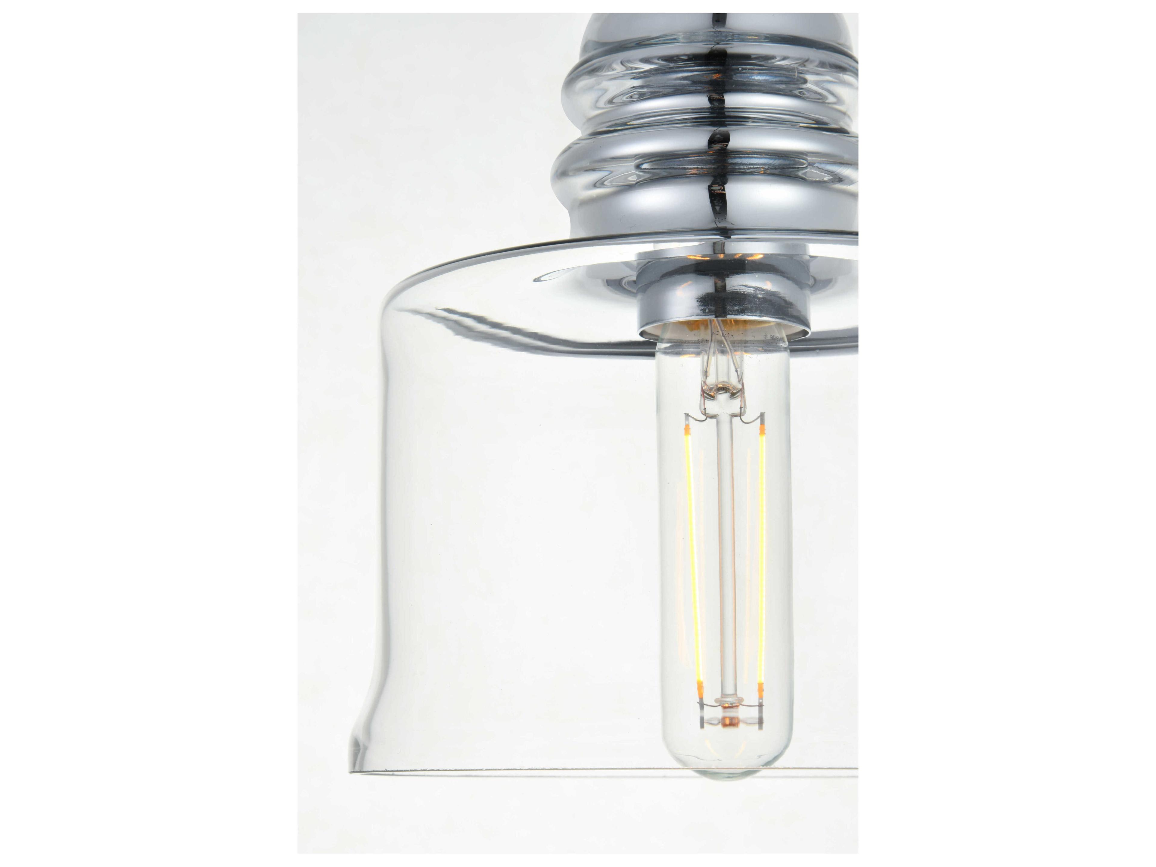 Elegant Lighting Kenna 1-Light Chrome Glass Mini Pendant
