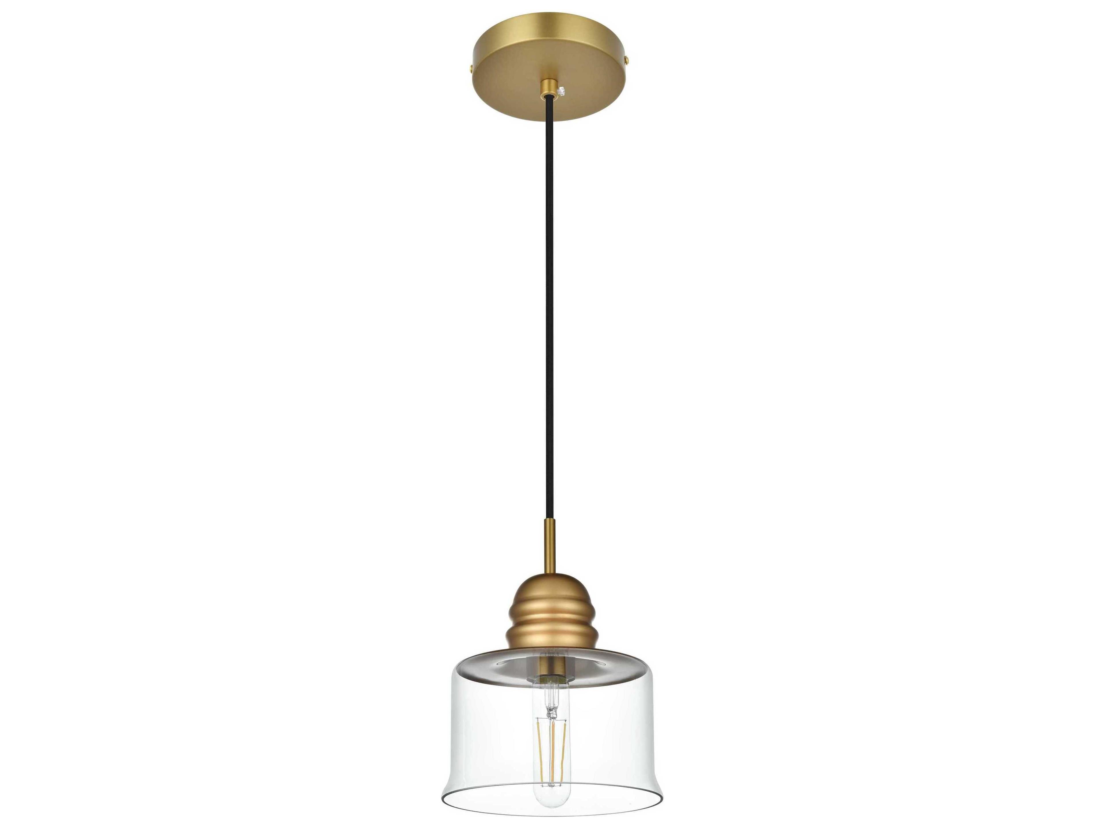 Elegant Lighting Kenna 1-Light Satin Gold Mini Pendant