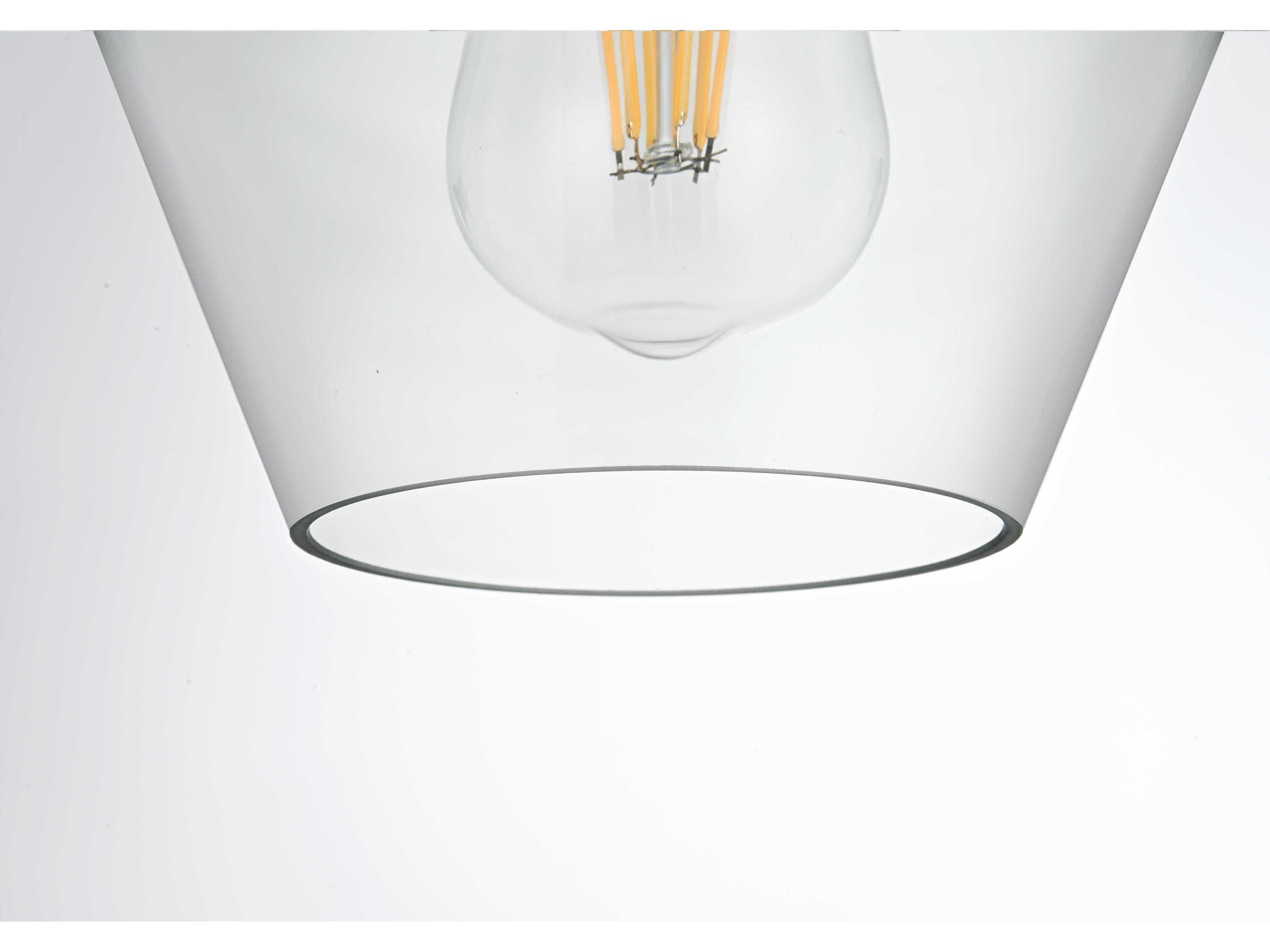 Elegant Lighting Gene 1-Light Satin Gold Semi Flush Mount