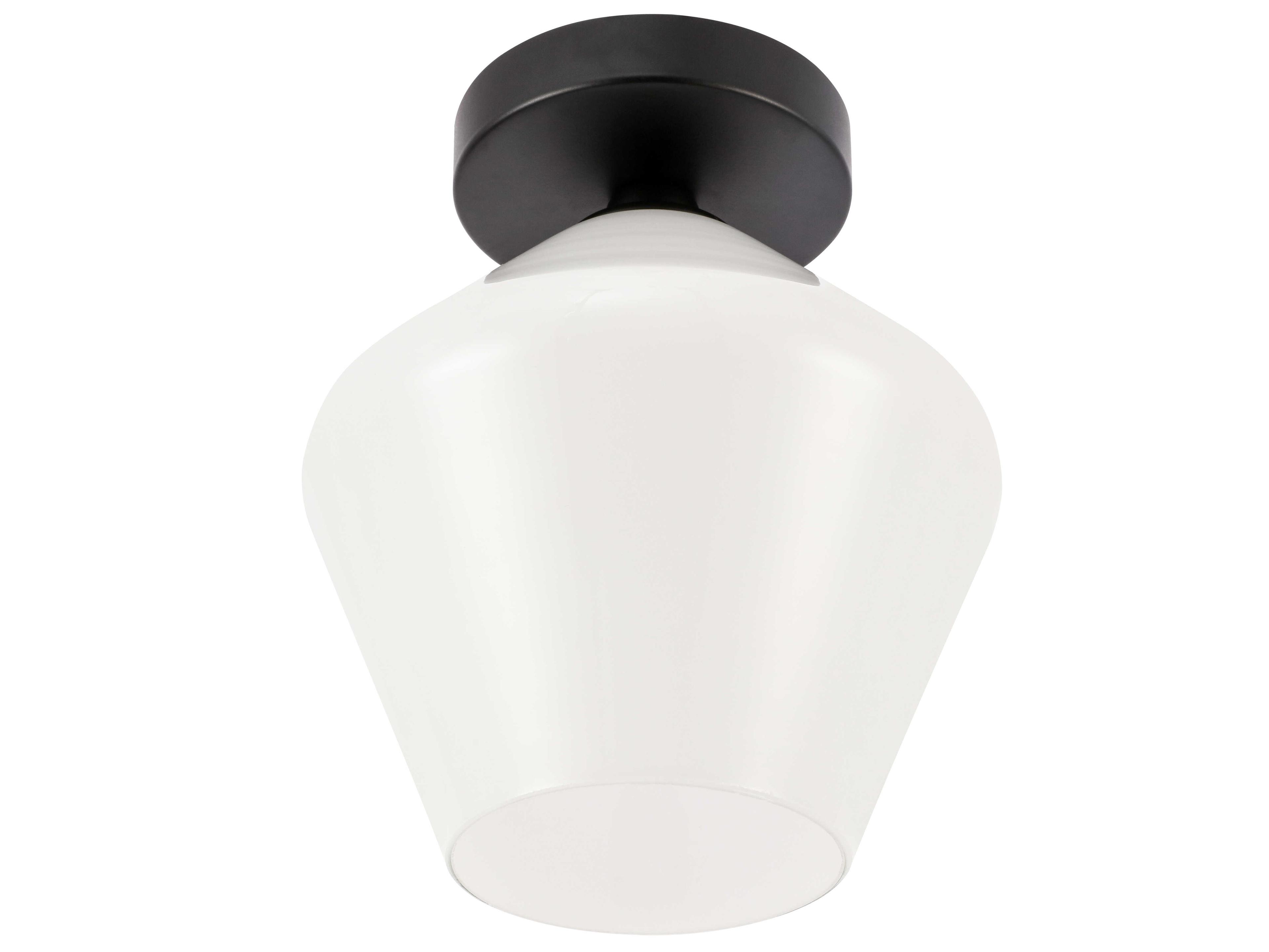 Elegant Lighting Gene 1-Light Black Glass Semi Flush Mount