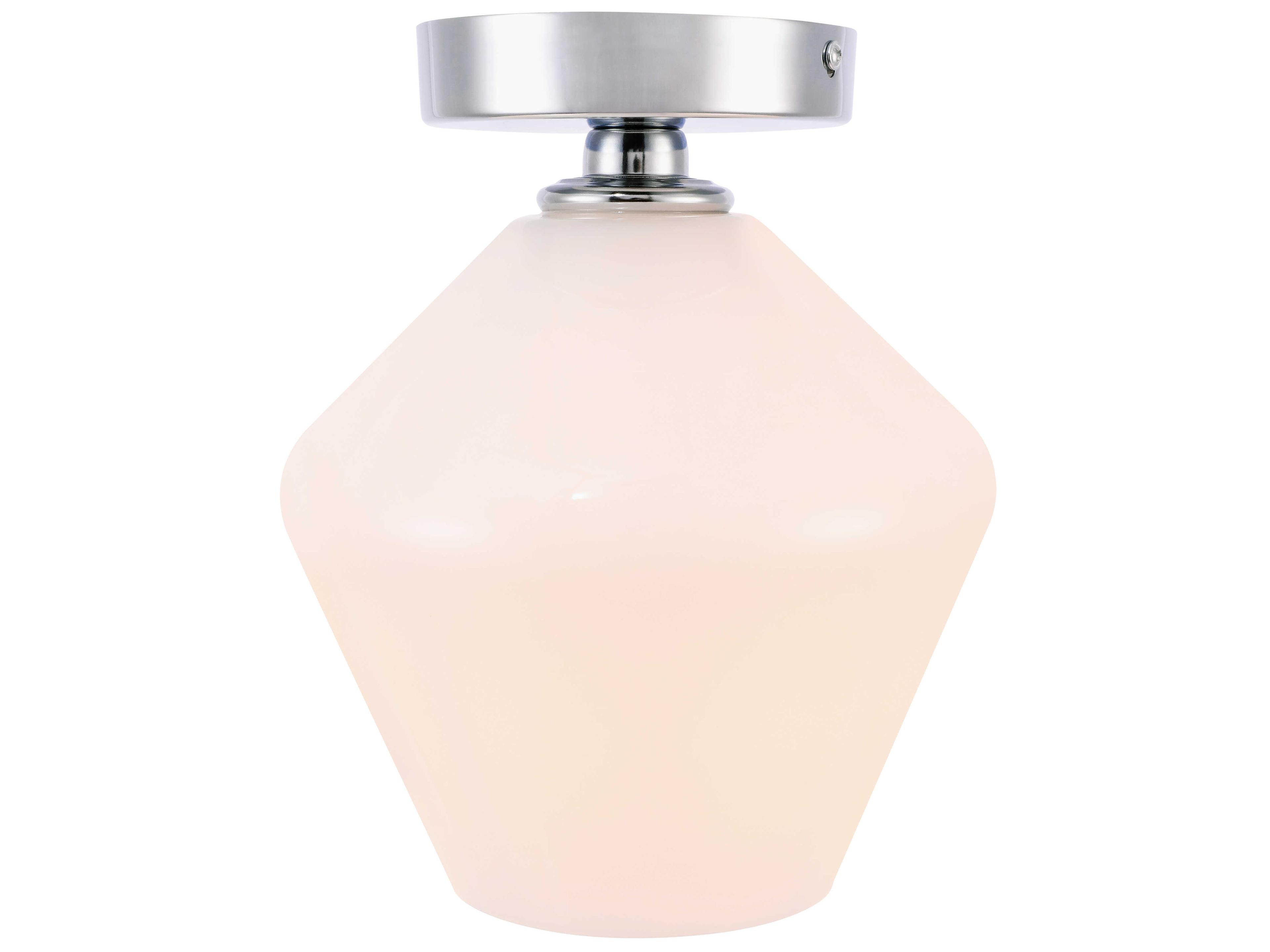 Elegant Lighting Gene 1-Light Chrome Glass Semi Flush Mount