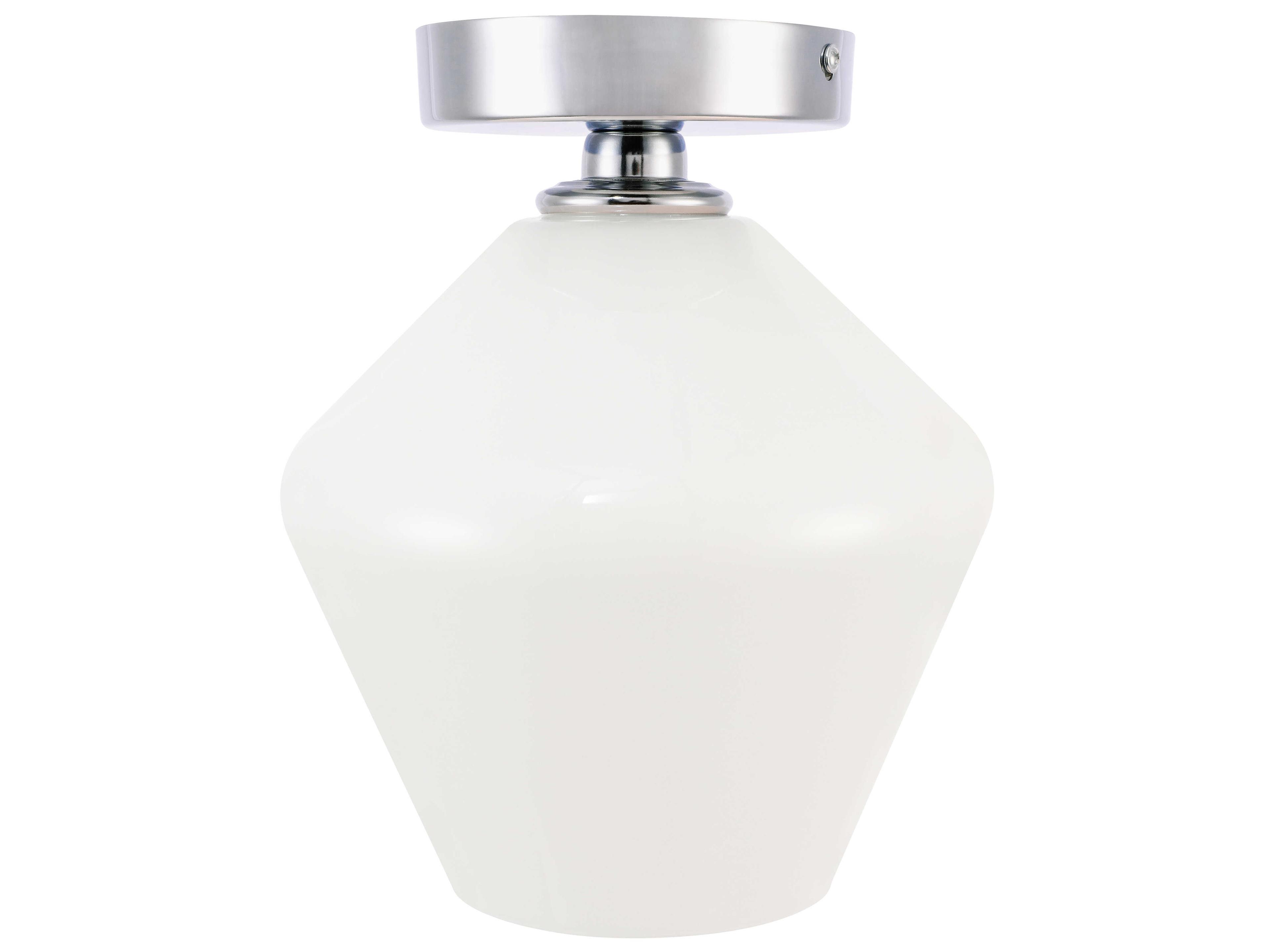 Elegant Lighting Gene 1-Light Chrome Glass Semi Flush Mount