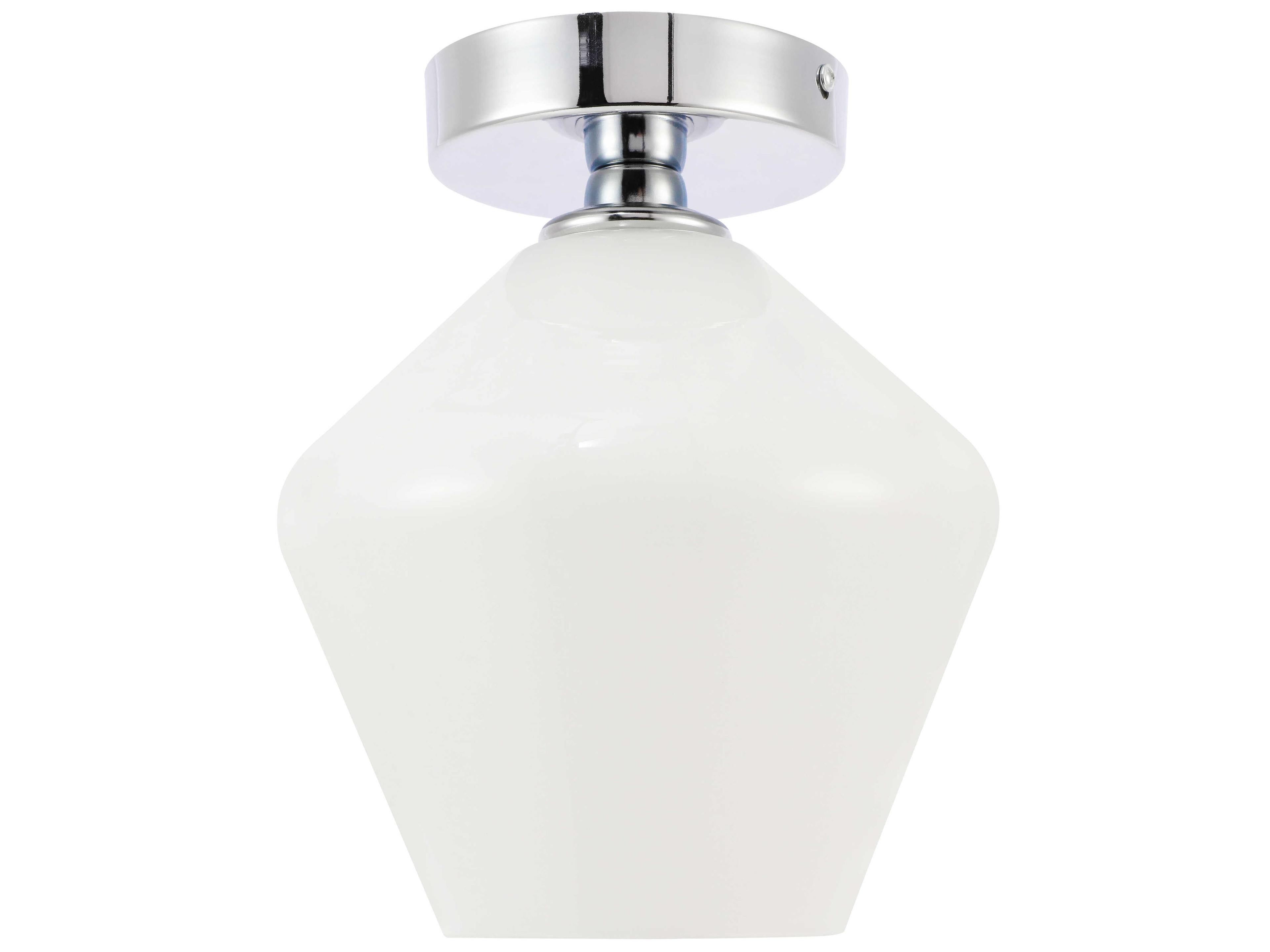Elegant Lighting Gene 1-Light Chrome Glass Semi Flush Mount