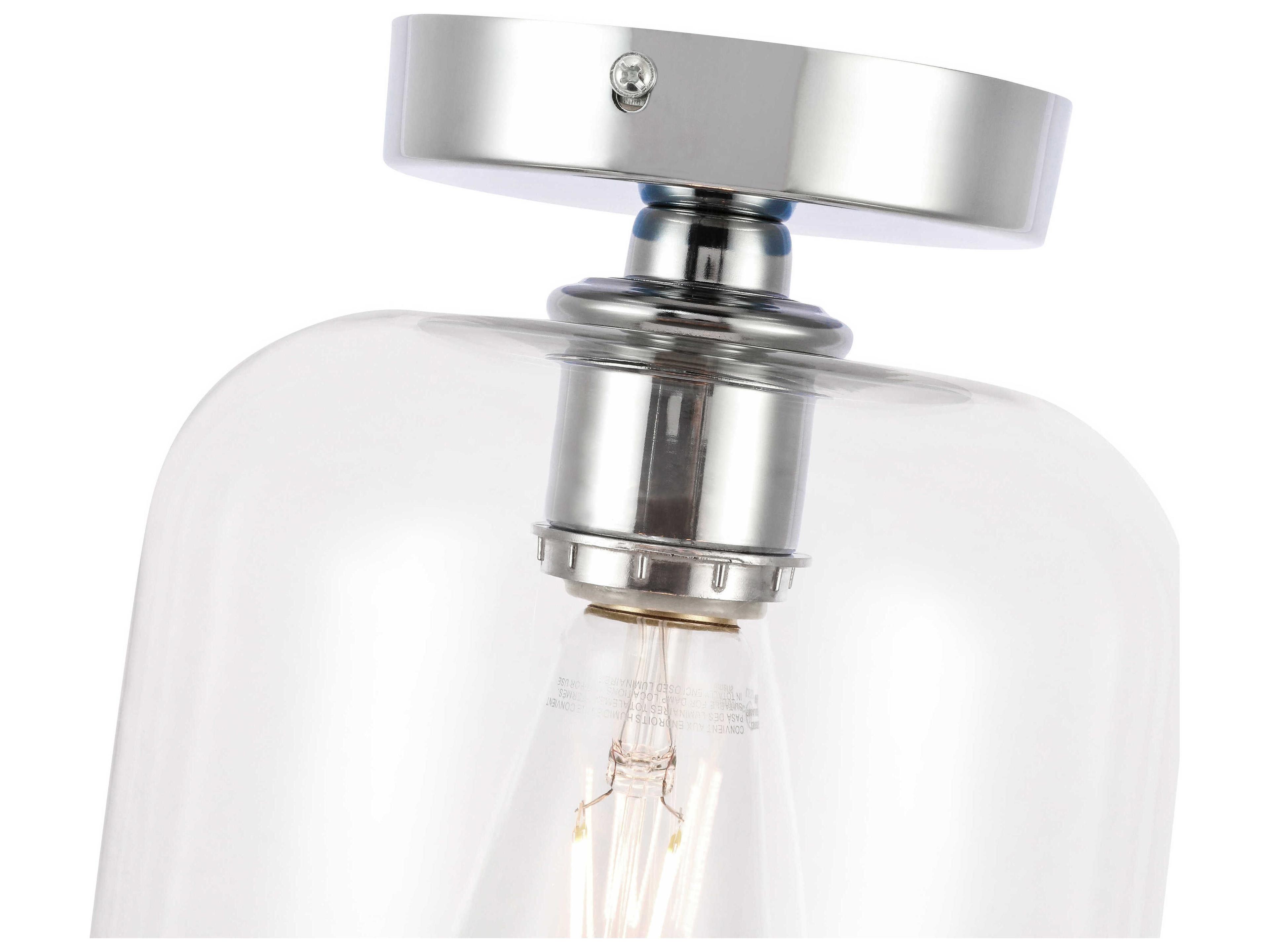 Elegant Lighting Collier 1-Light Chrome Semi Flush Mount