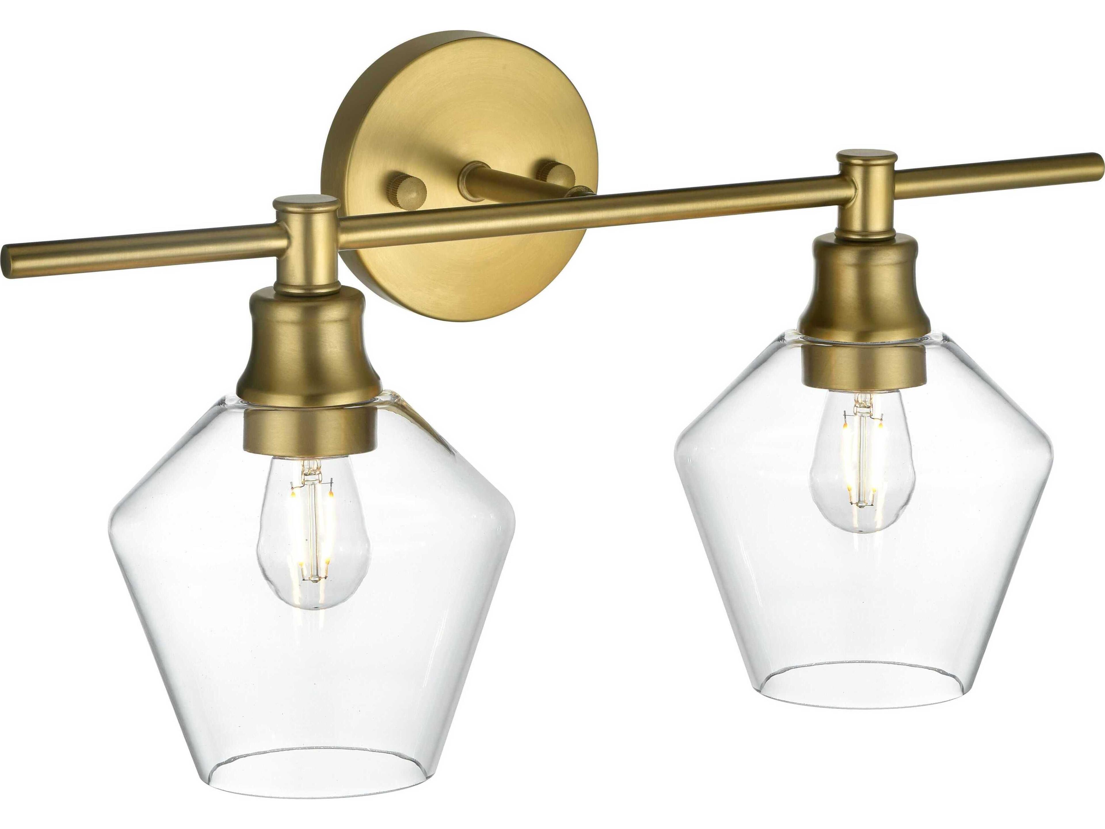 Elegant Lighting Gene 2-Light Satin Gold Vanity Light