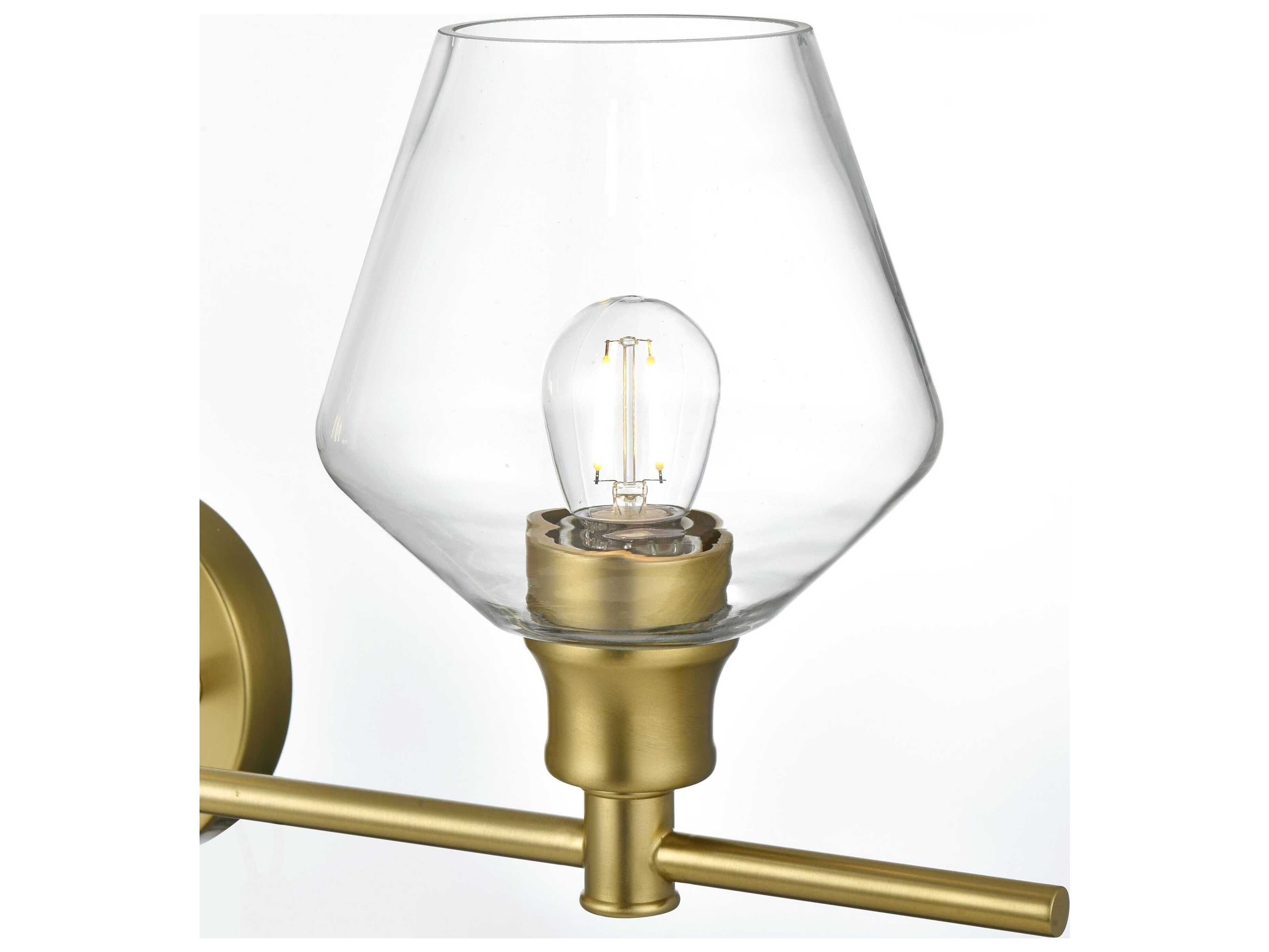 Elegant Lighting Gene 2-Light Satin Gold Vanity Light