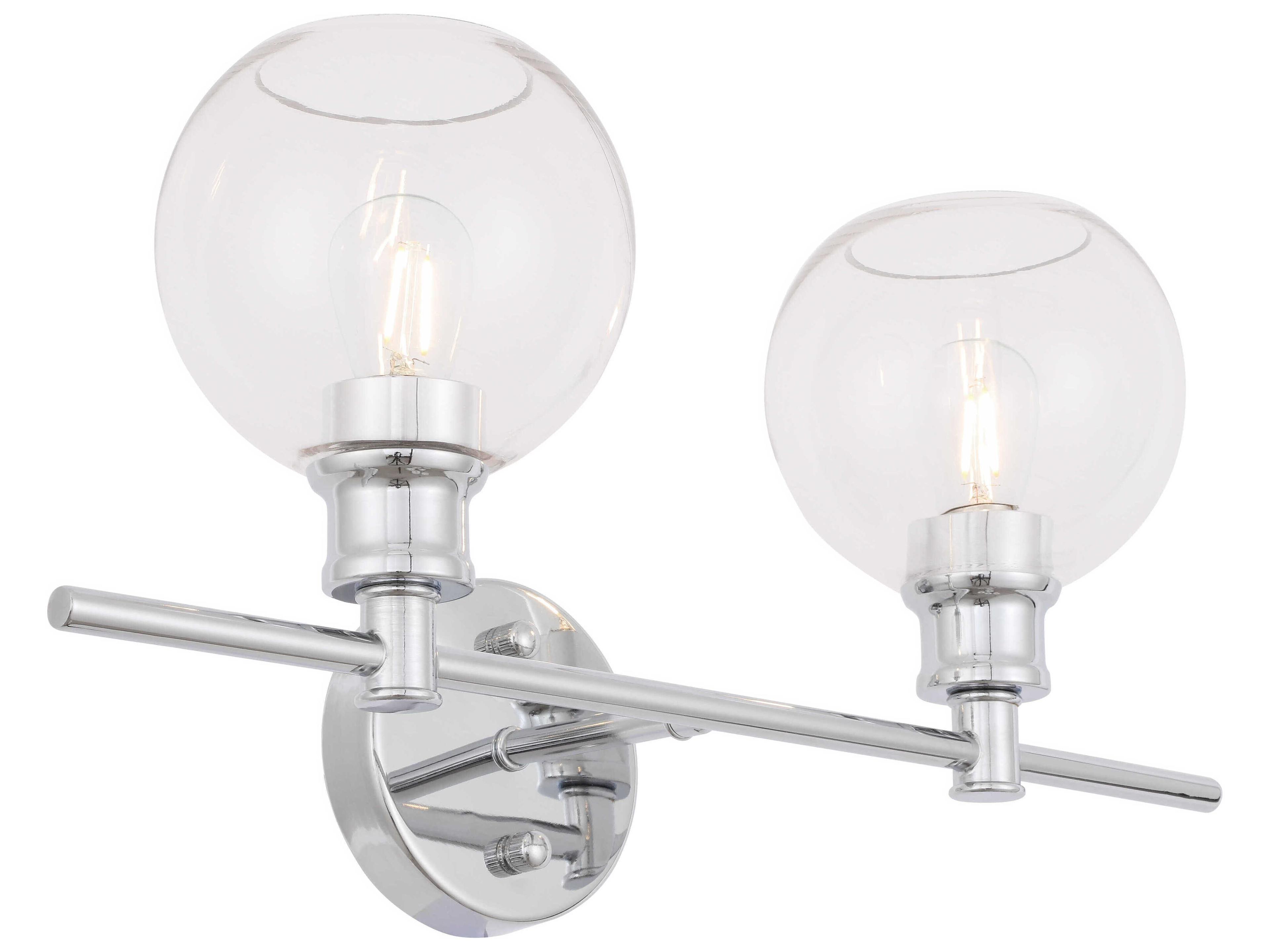 Elegant Lighting Collier 2-Light Chrome Glass LED Vanity Light