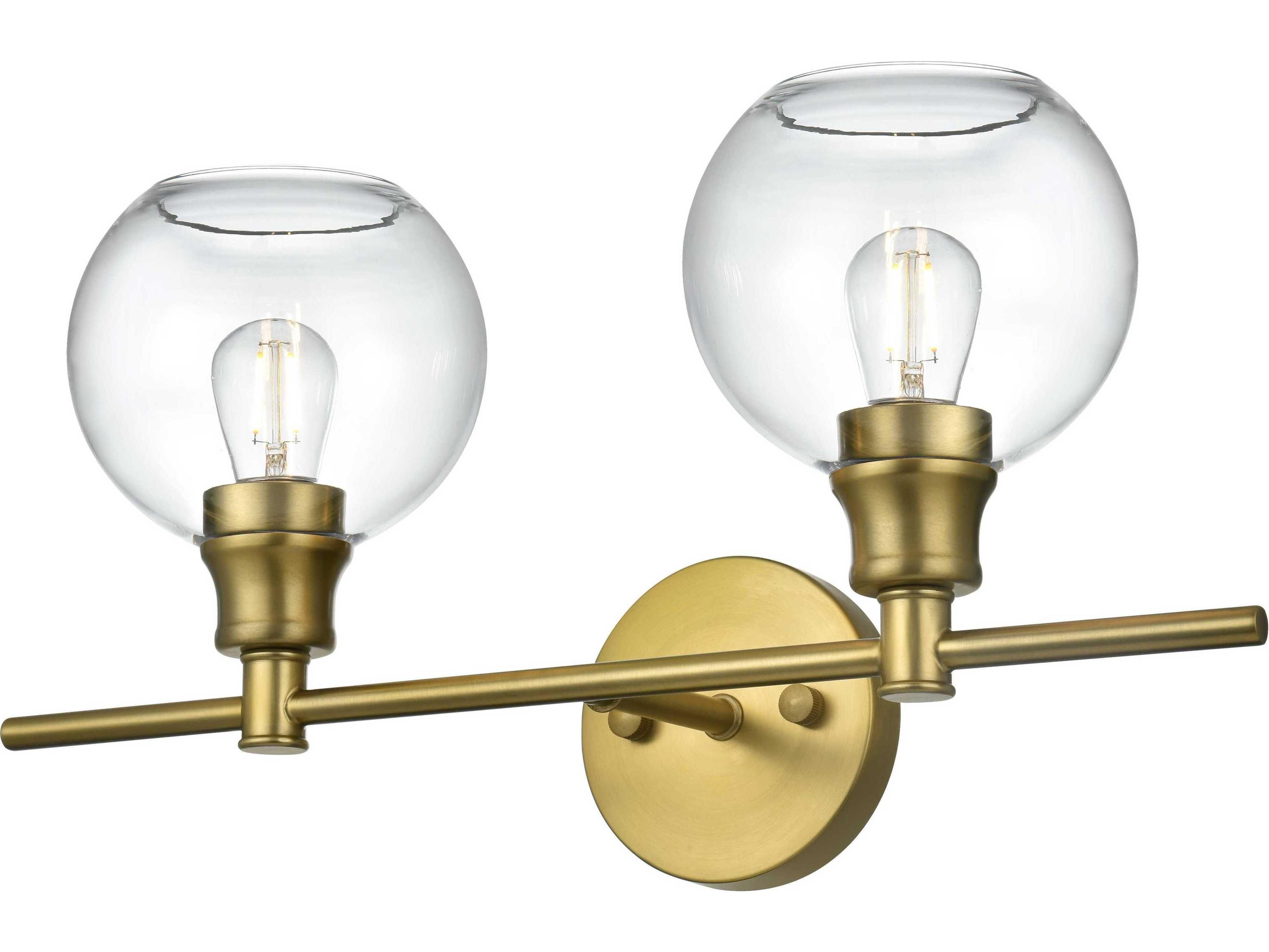 Elegant Lighting Collier 2-Light Satin Gold Vanity Light