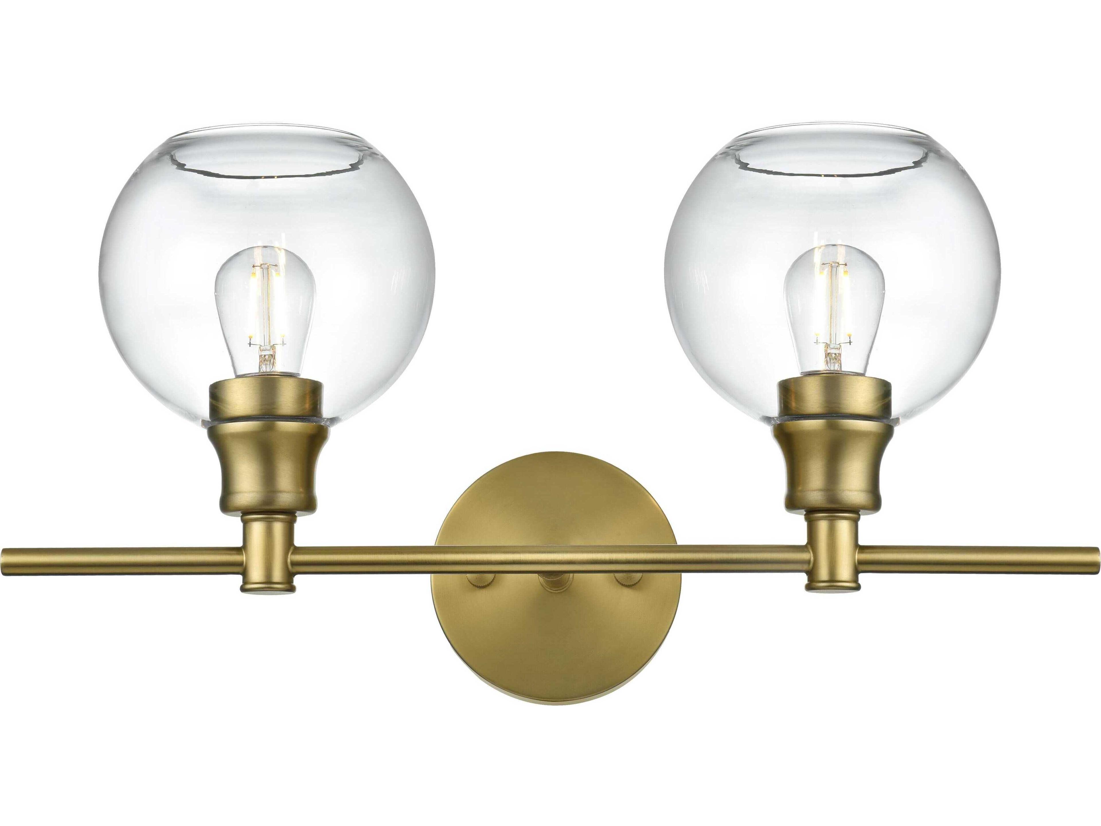 Elegant Lighting Collier 2-Light Satin Gold Vanity Light