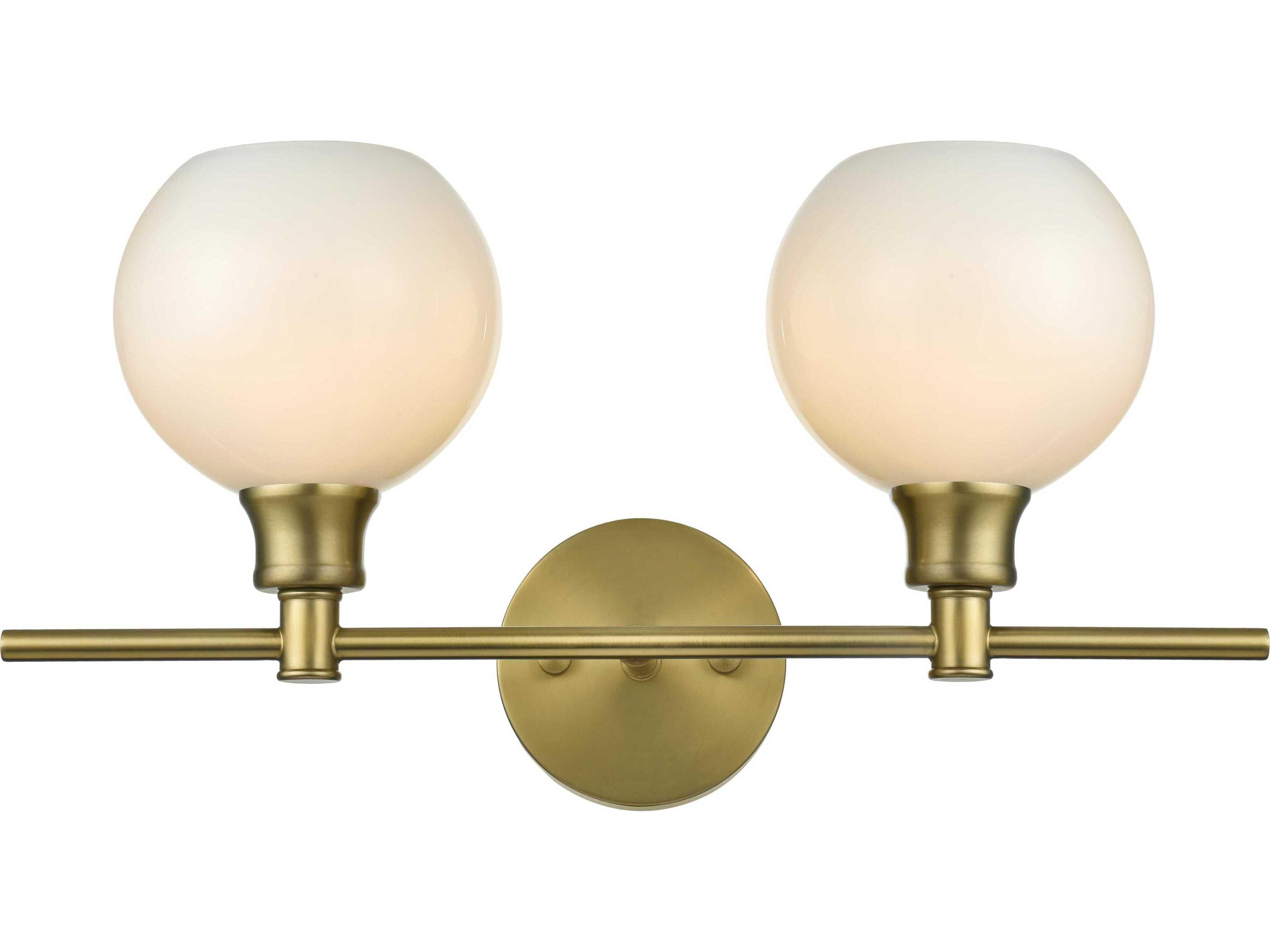 Elegant Lighting Collier 2-Light Satin Gold Vanity Light