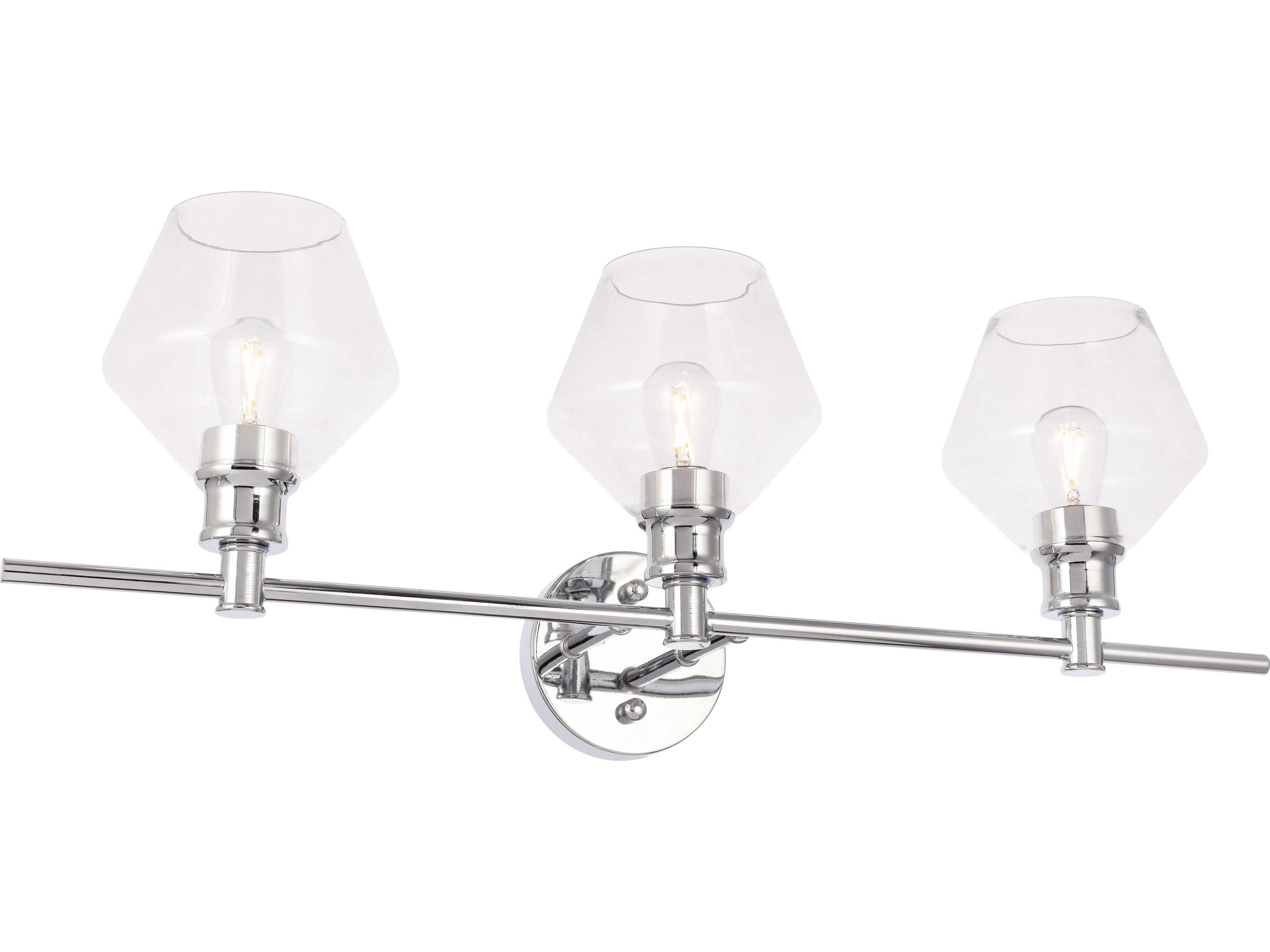 Elegant Lighting Gene 3-Light Chrome Glass LED Vanity Light