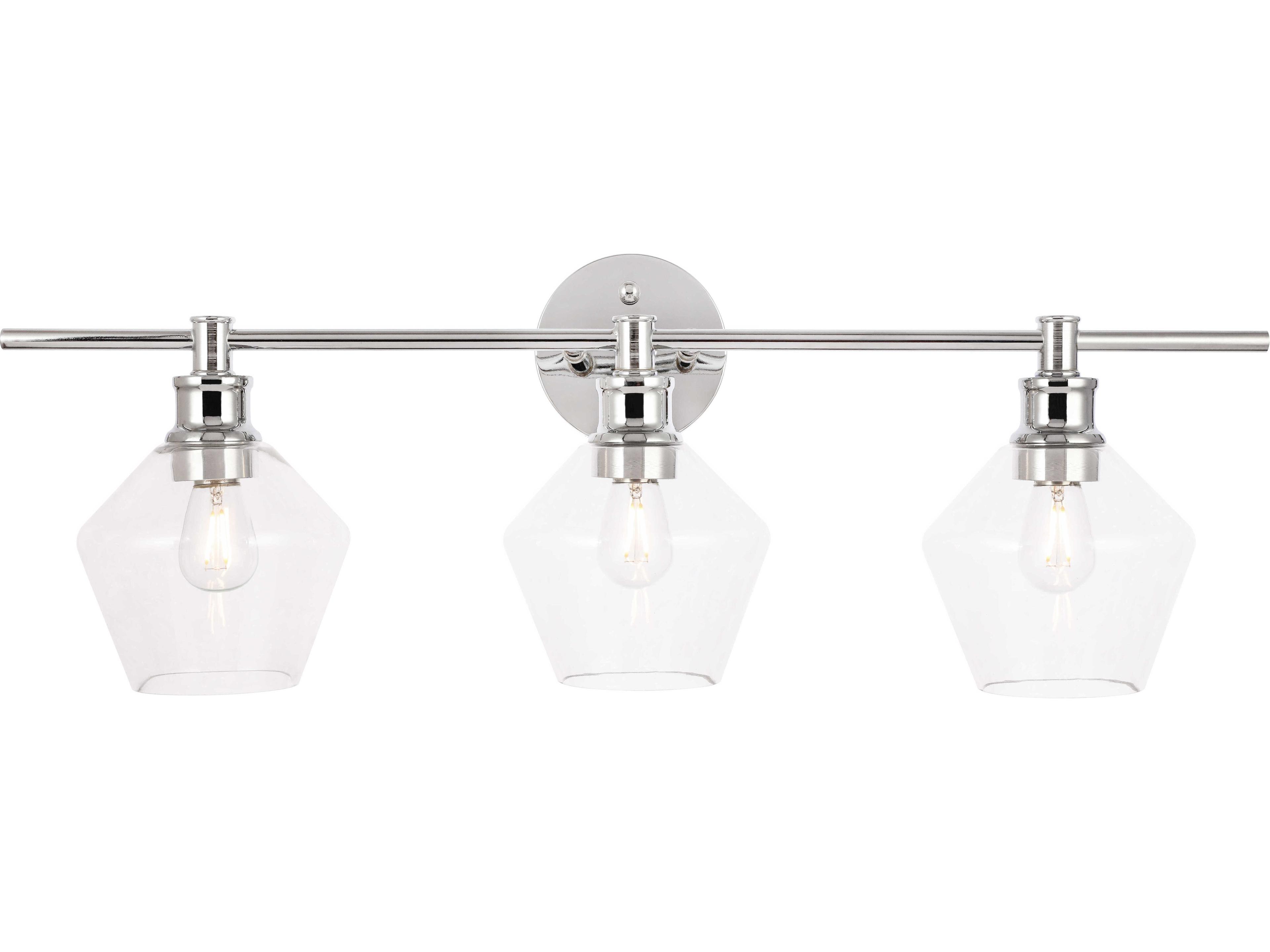 Elegant Lighting Gene 3-Light Chrome Glass LED Vanity Light