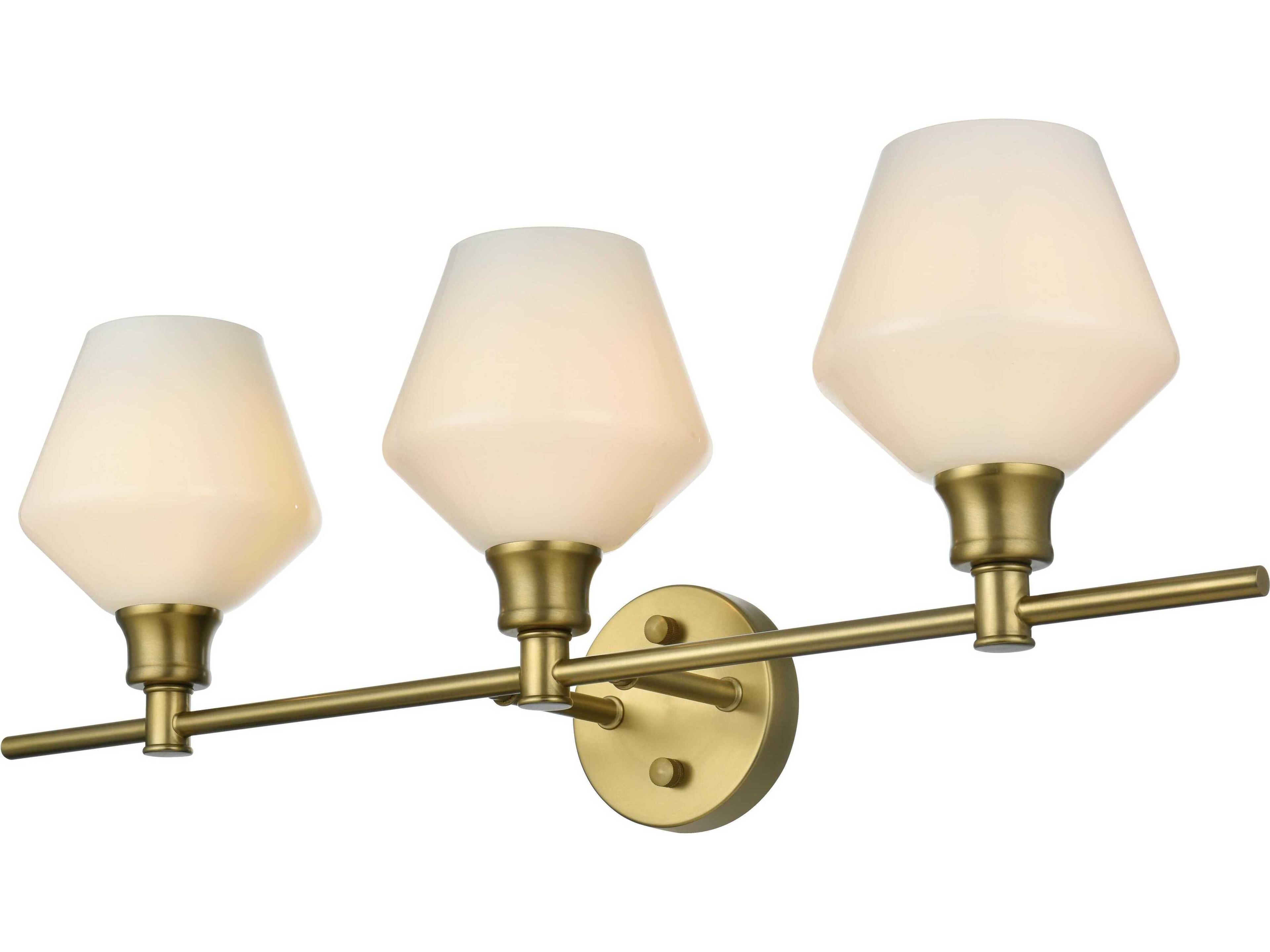 Elegant Lighting Gene 3-Light Satin Gold Vanity Light
