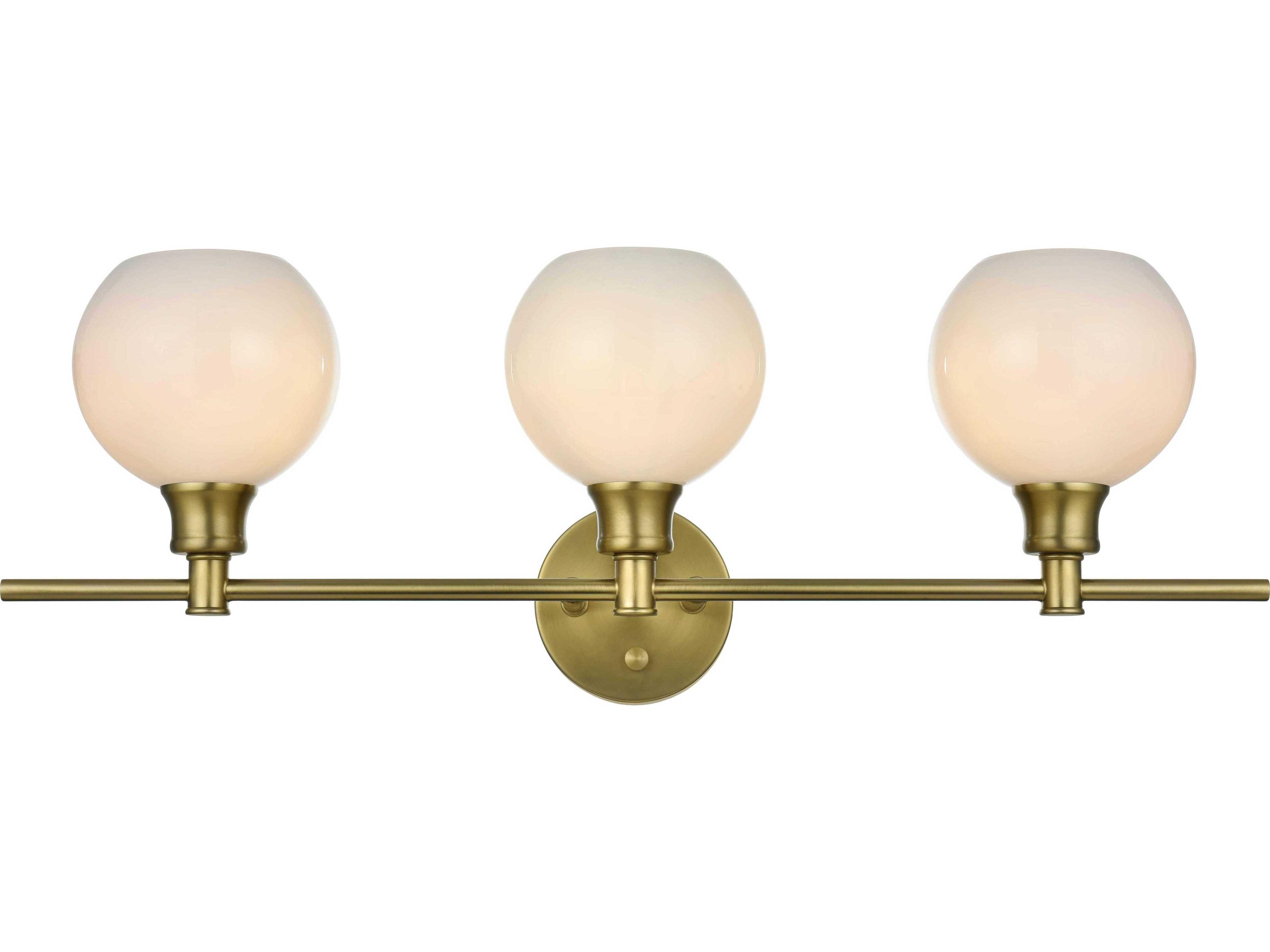Elegant Lighting Collier 3-Light Satin Gold Vanity Light