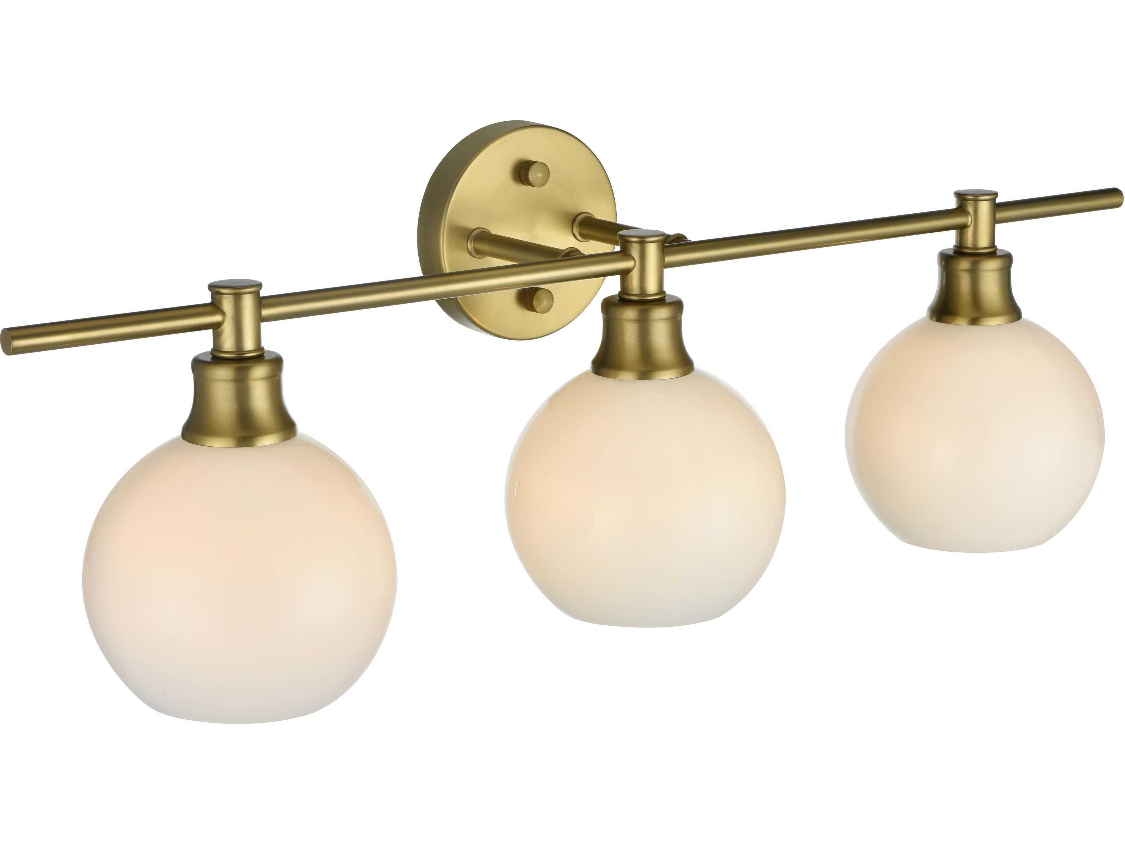Elegant Lighting Collier 3-Light Satin Gold Vanity Light