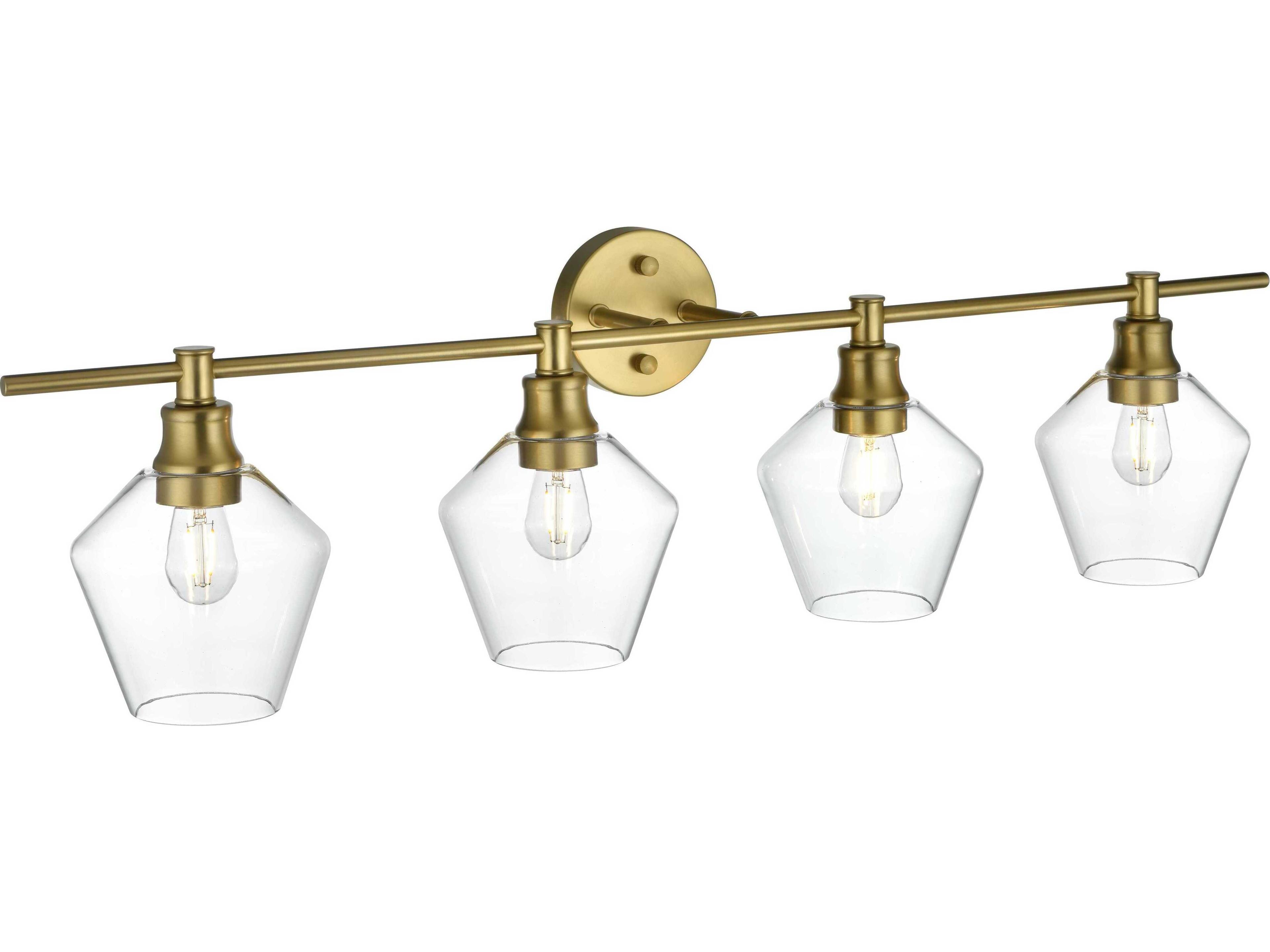 Elegant Lighting Gene 4-Light Satin Gold Vanity Light