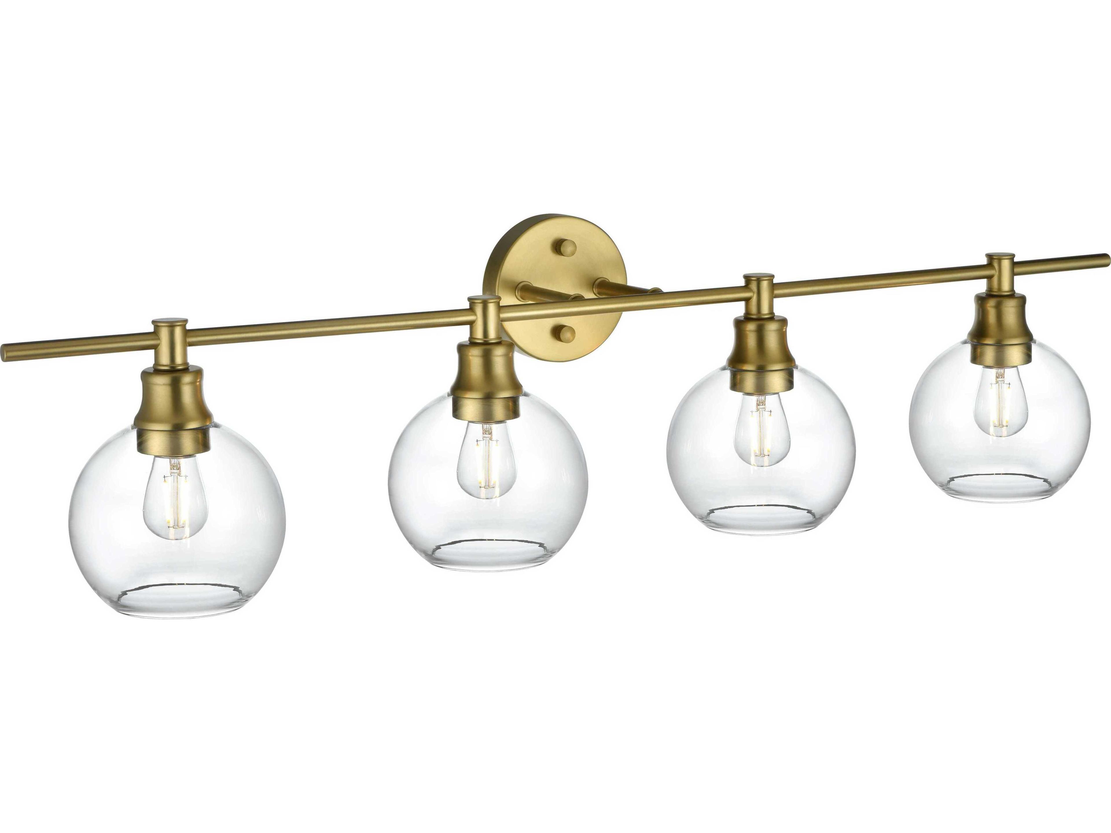 Elegant Lighting Collier 4-Light Satin Gold Vanity Light