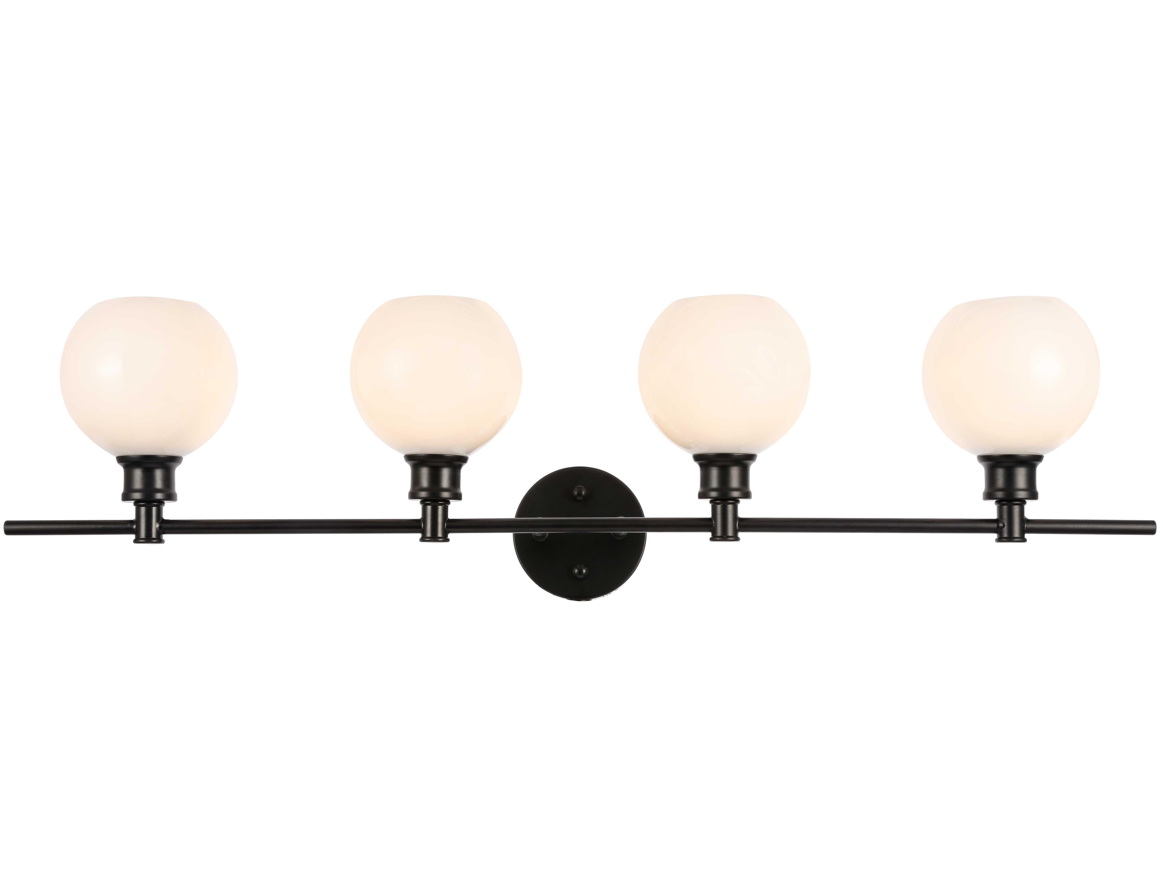 Elegant Lighting Collier 4-Light Black Glass LED Vanity Light