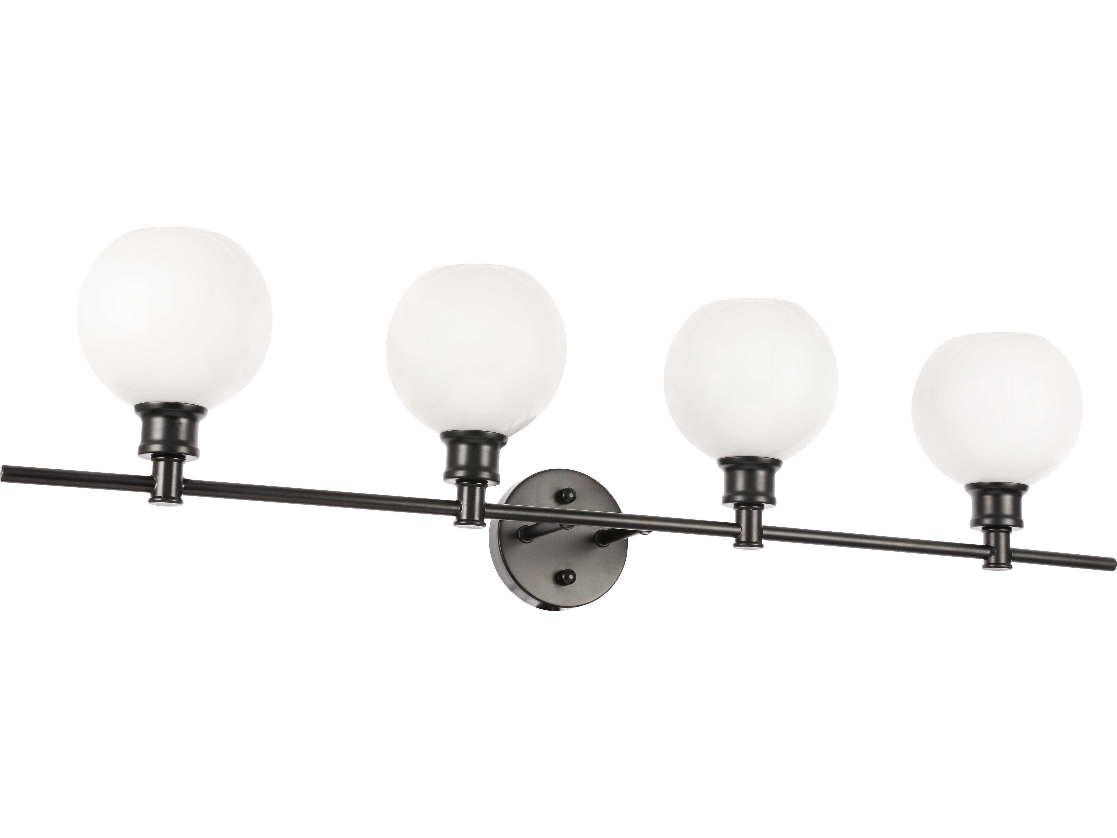 Elegant Lighting Collier 4-Light Black Glass LED Vanity Light