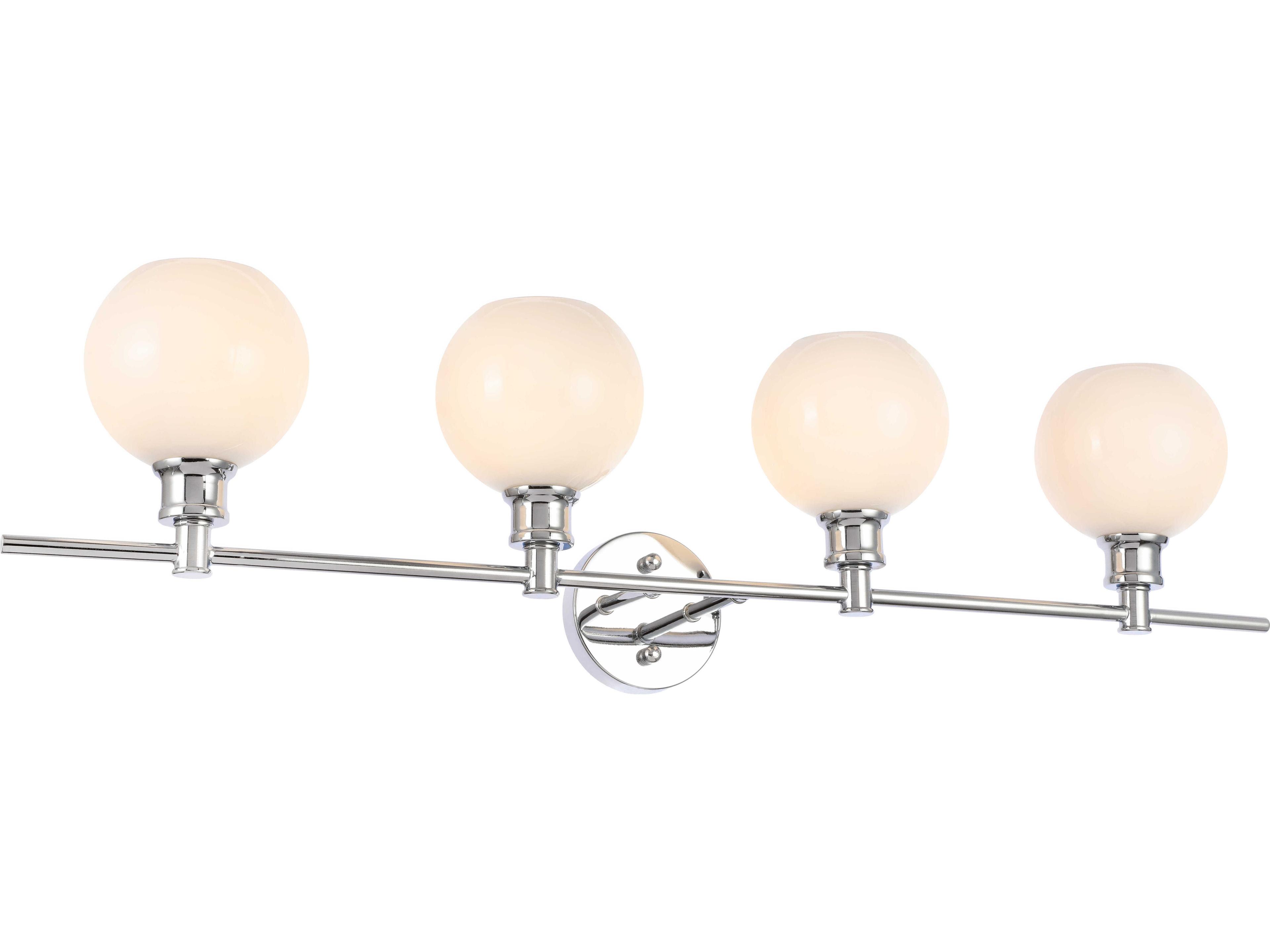 Elegant Lighting Collier 4-Light Chrome Glass LED Vanity Light