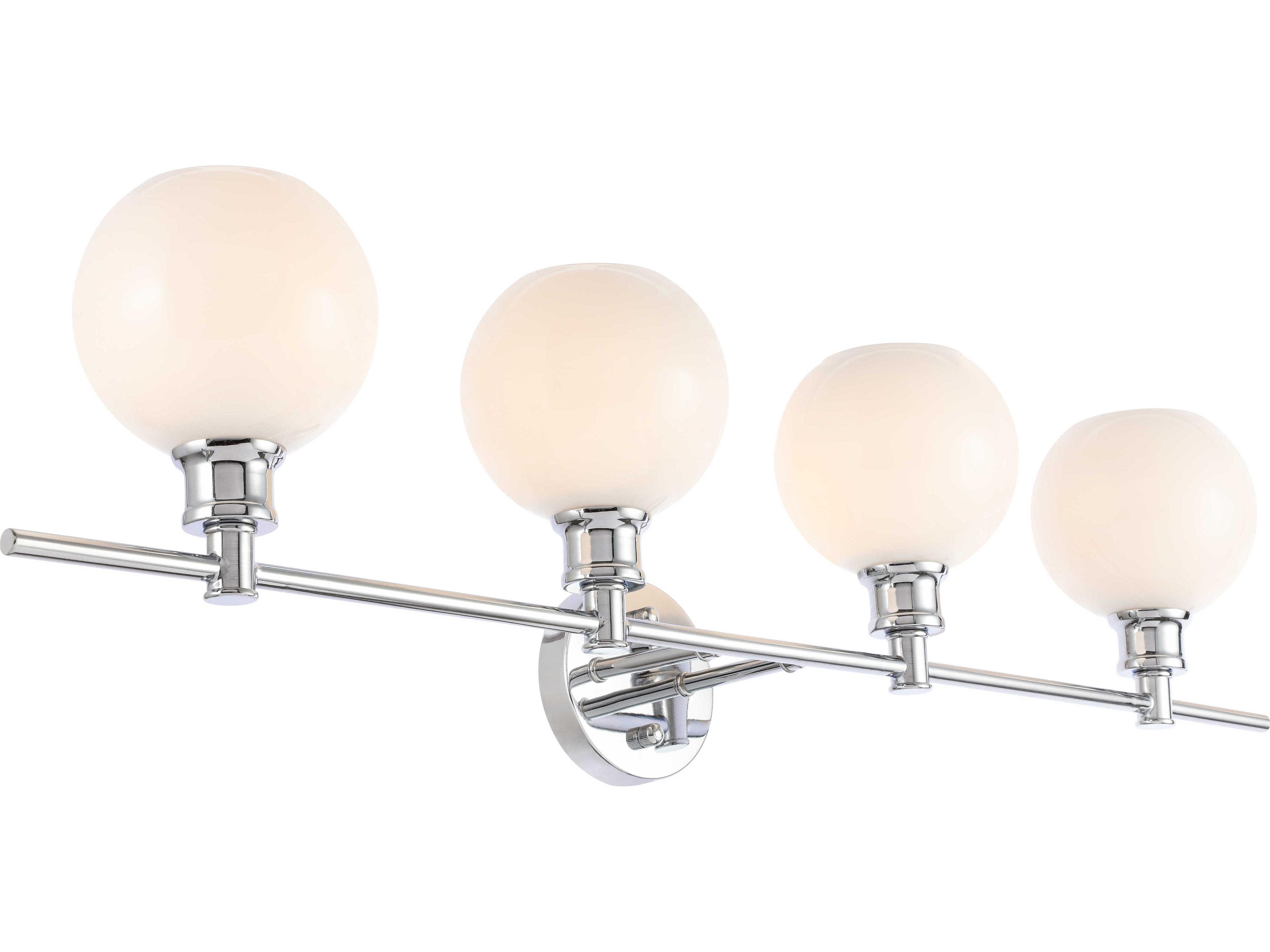 Elegant Lighting Collier 4-Light Chrome Glass LED Vanity Light