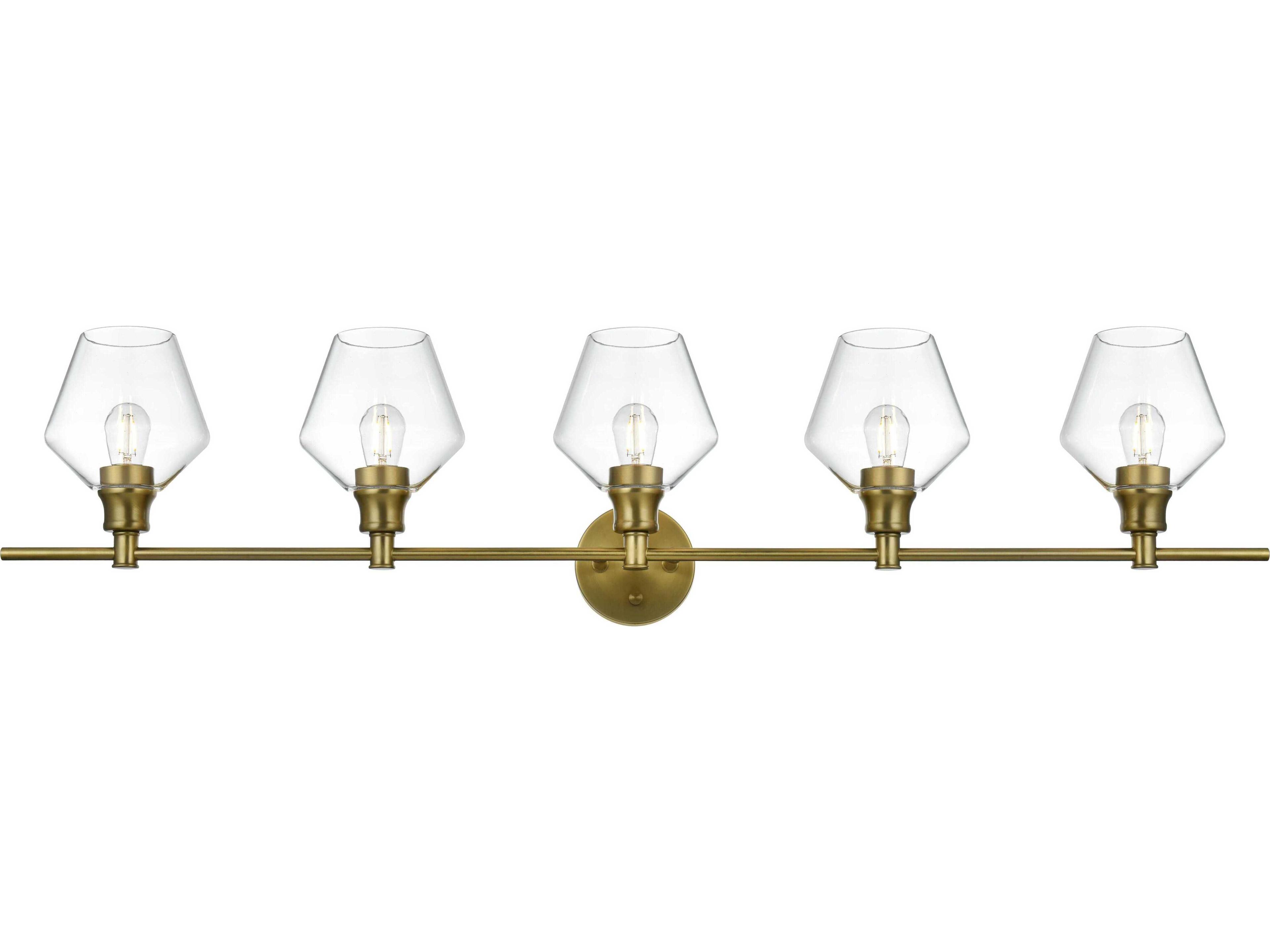 Elegant Lighting Gene 5-Light Satin Gold Vanity Light