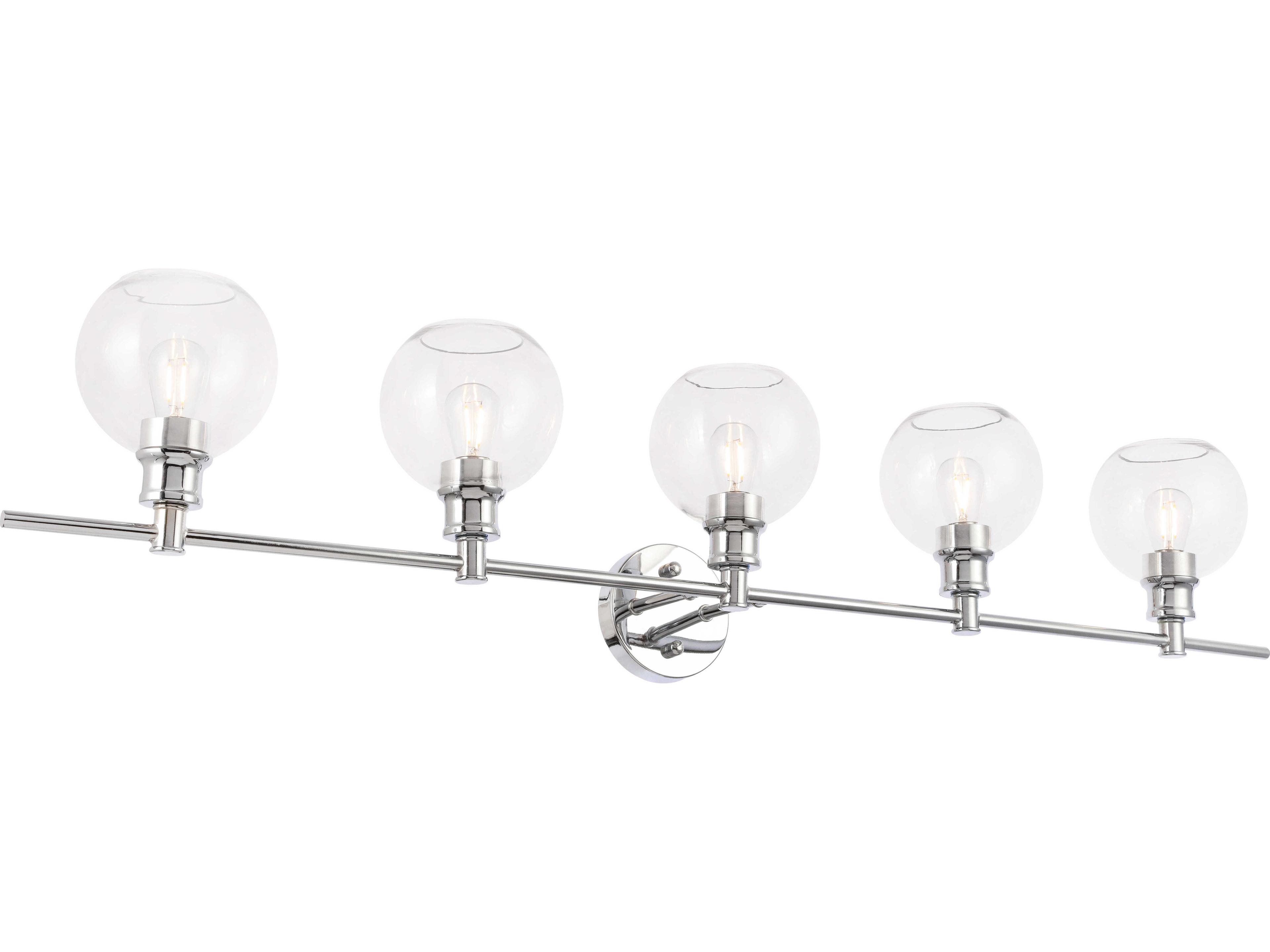 Elegant Lighting Collier 5-Light Chrome Glass LED Vanity Light