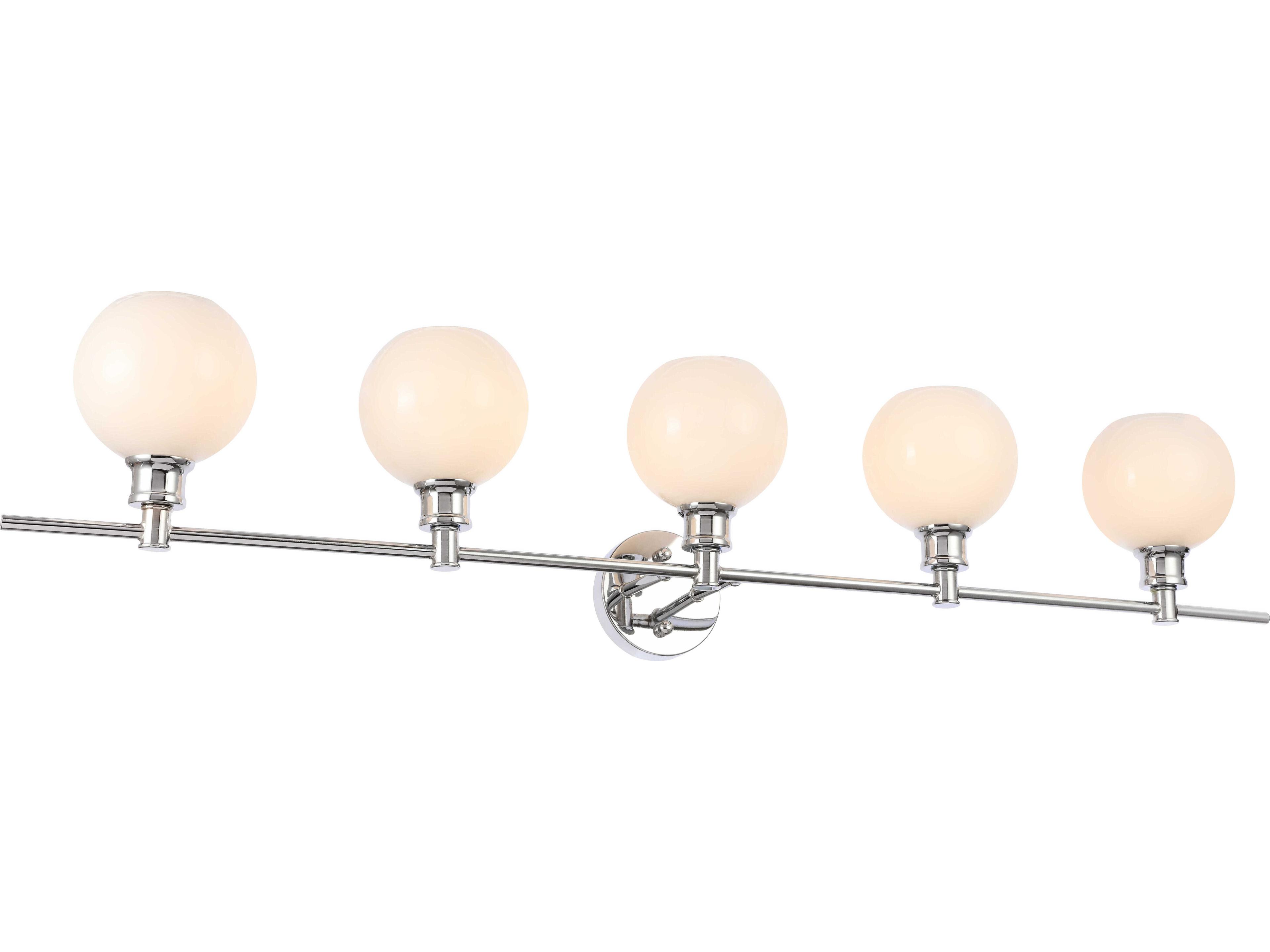 Elegant Lighting Collier 5-Light Chrome Glass LED Vanity Light
