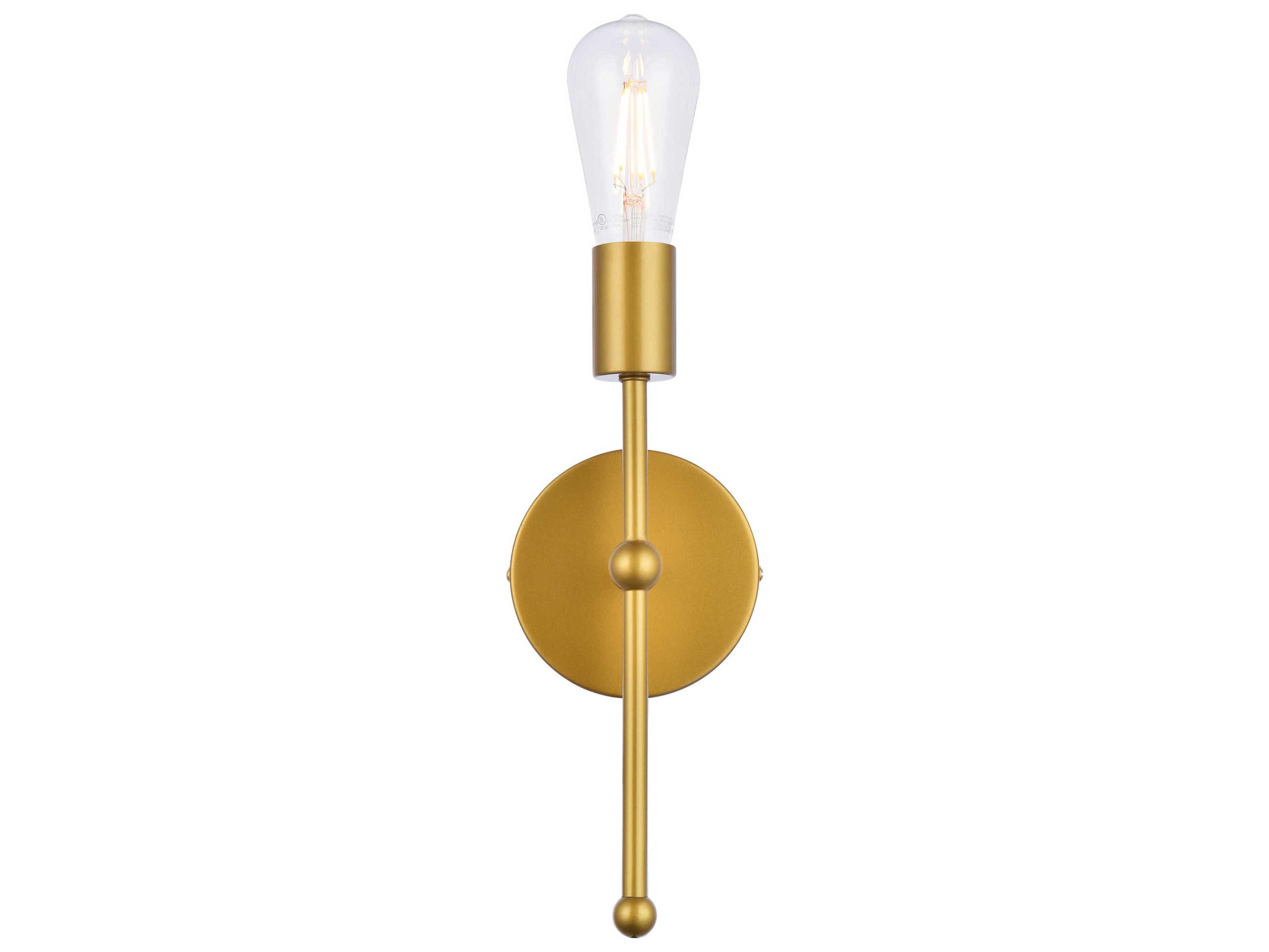 Elegant Lighting Keely 1-Light Brass Wall Sconce