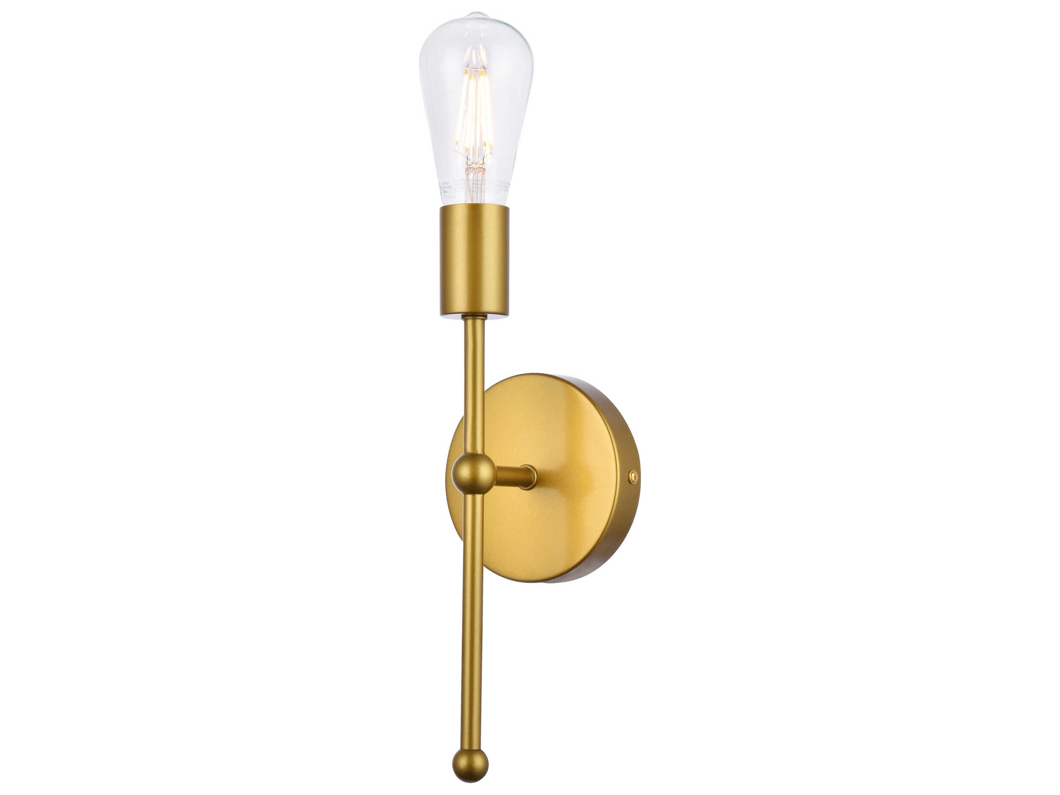 Elegant Lighting Keely 1-Light Brass Wall Sconce