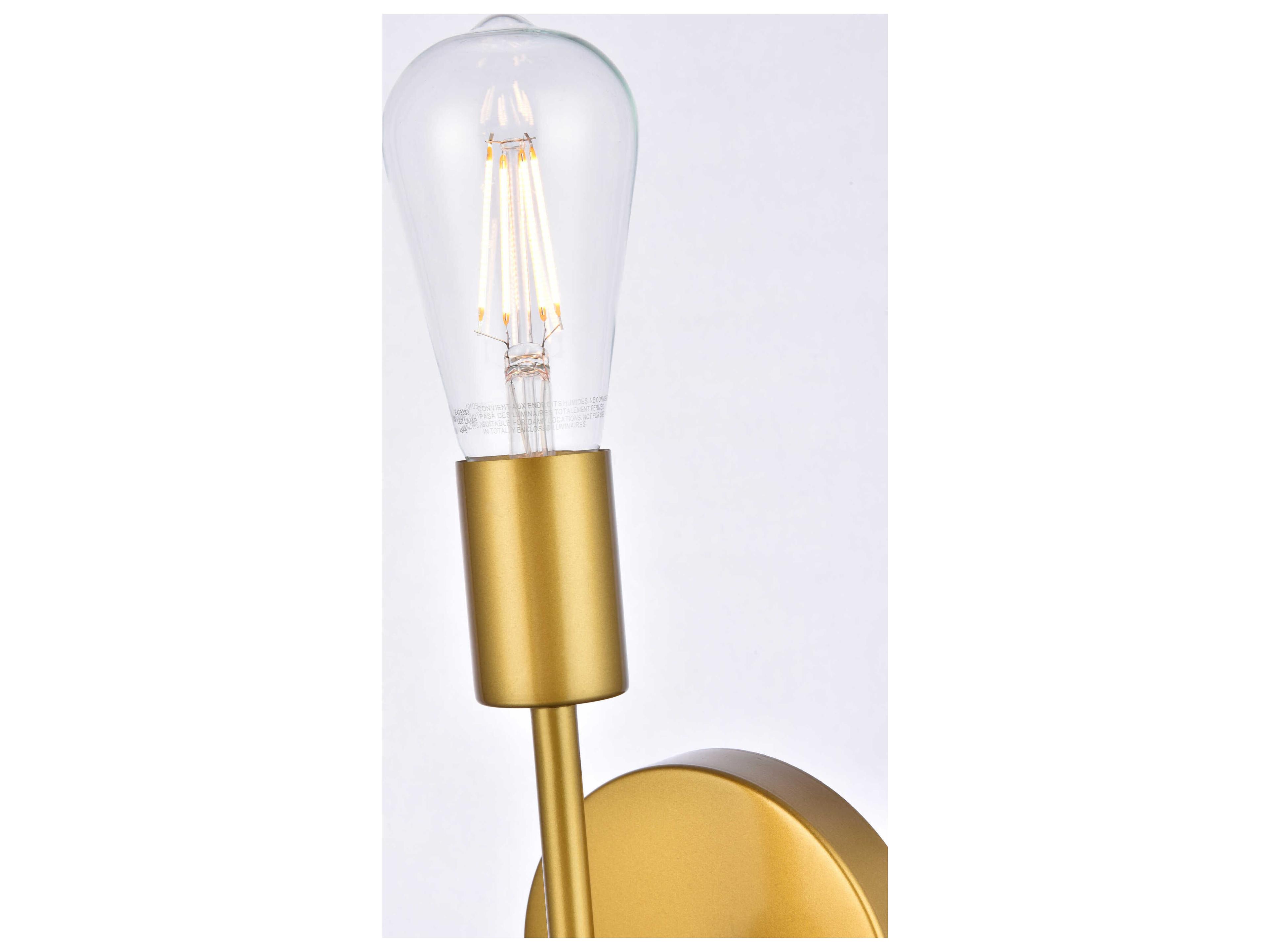 Elegant Lighting Keely 1-Light Brass Wall Sconce