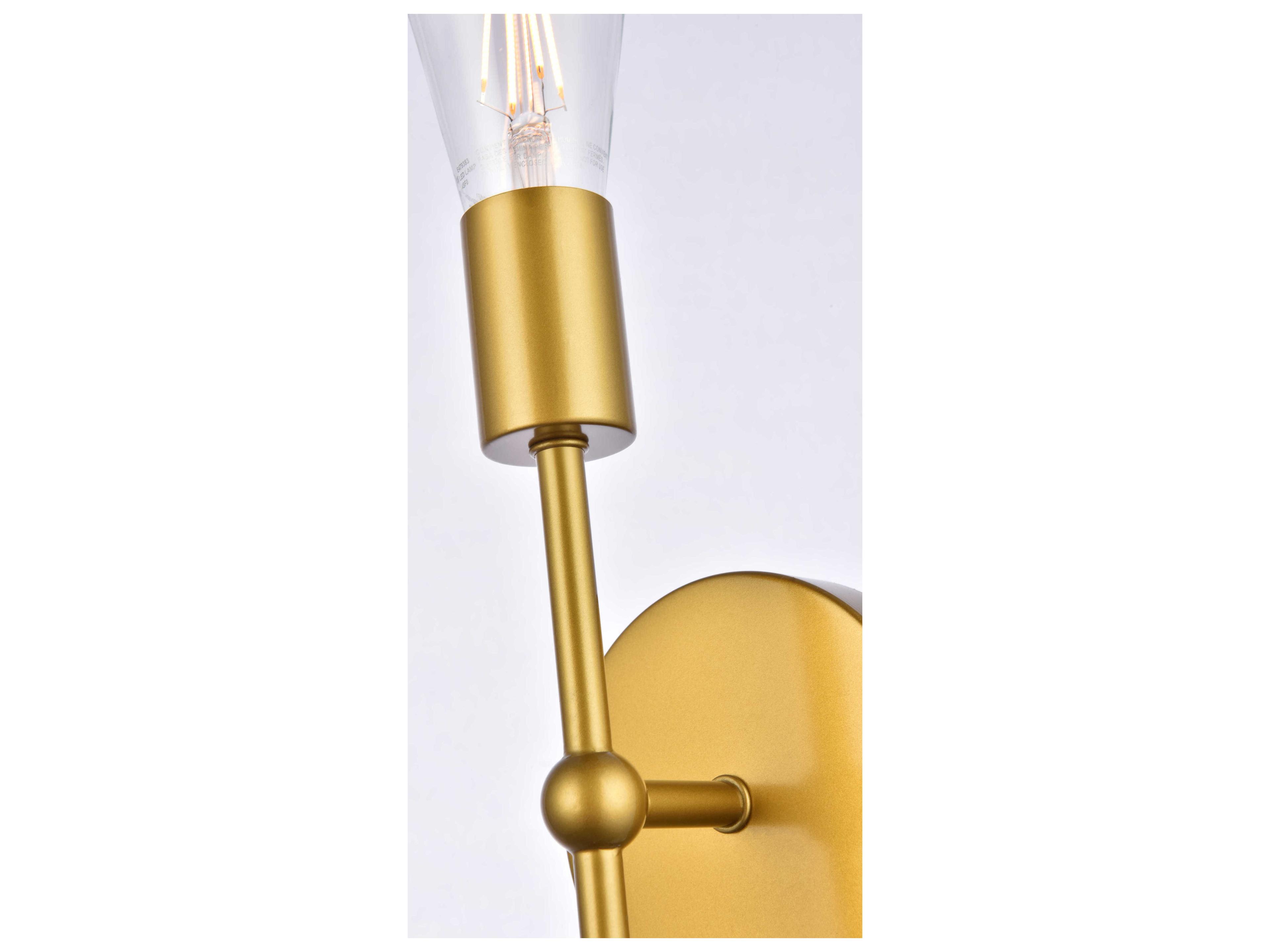 Elegant Lighting Keely 1-Light Brass Wall Sconce