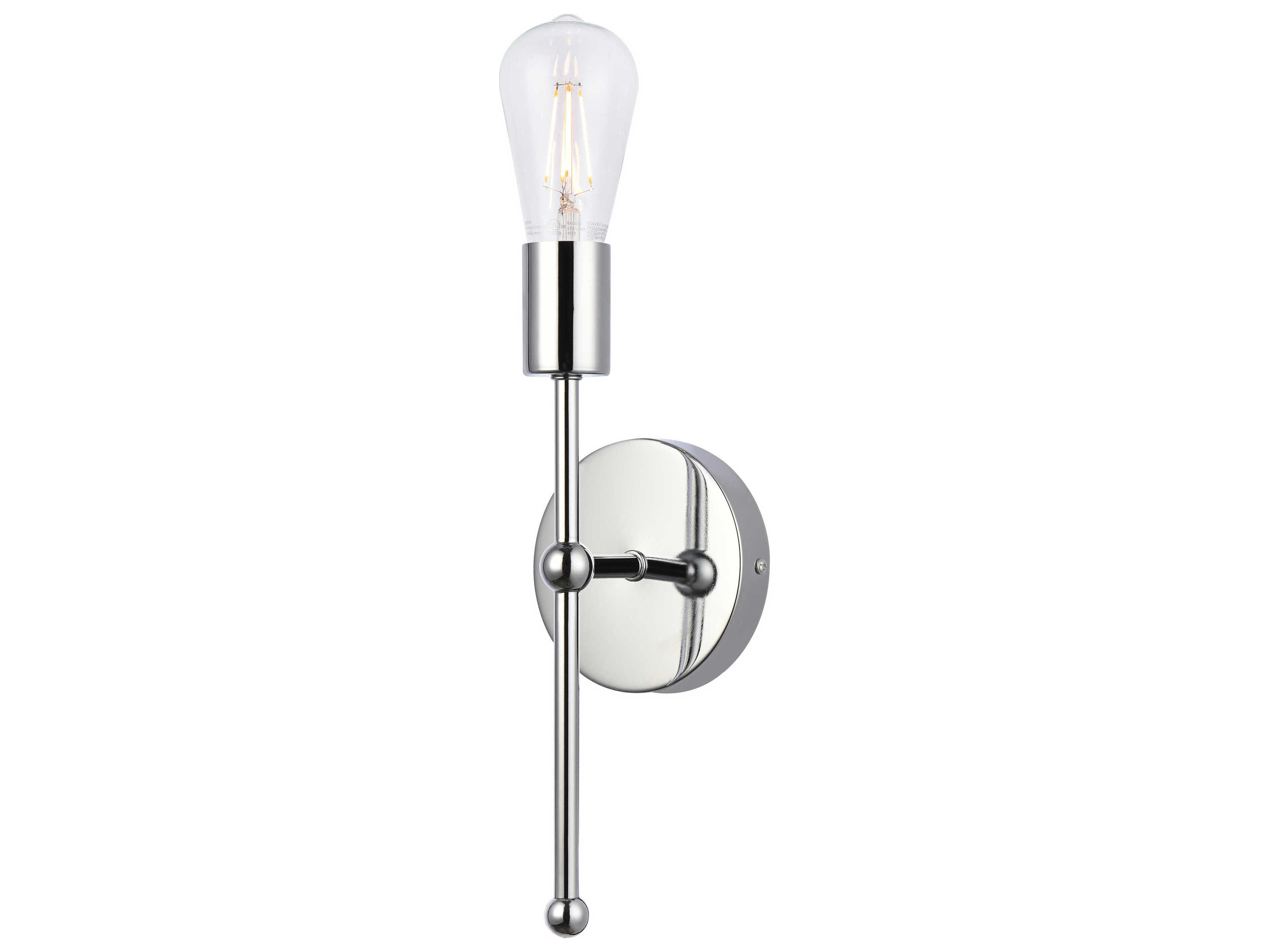 Elegant Lighting Keely 1-Light Chrome Wall Sconce