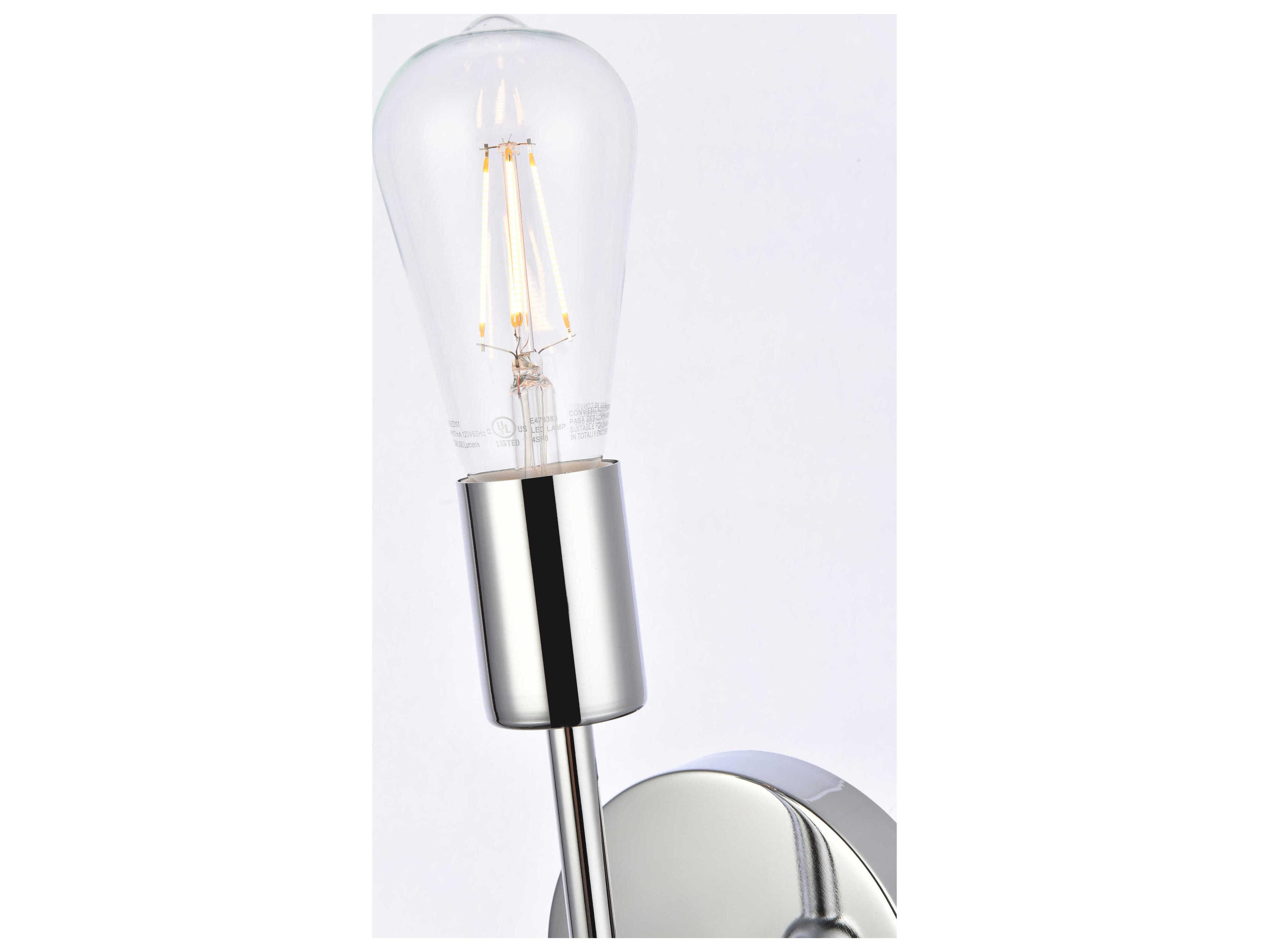 Elegant Lighting Keely 1-Light Chrome Wall Sconce