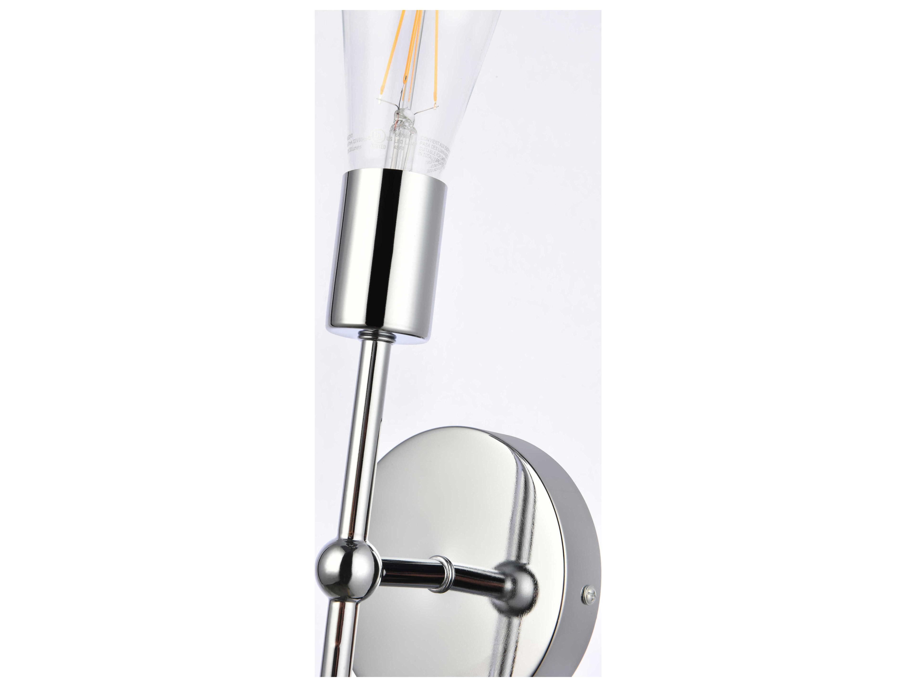 Elegant Lighting Keely 1-Light Chrome Wall Sconce