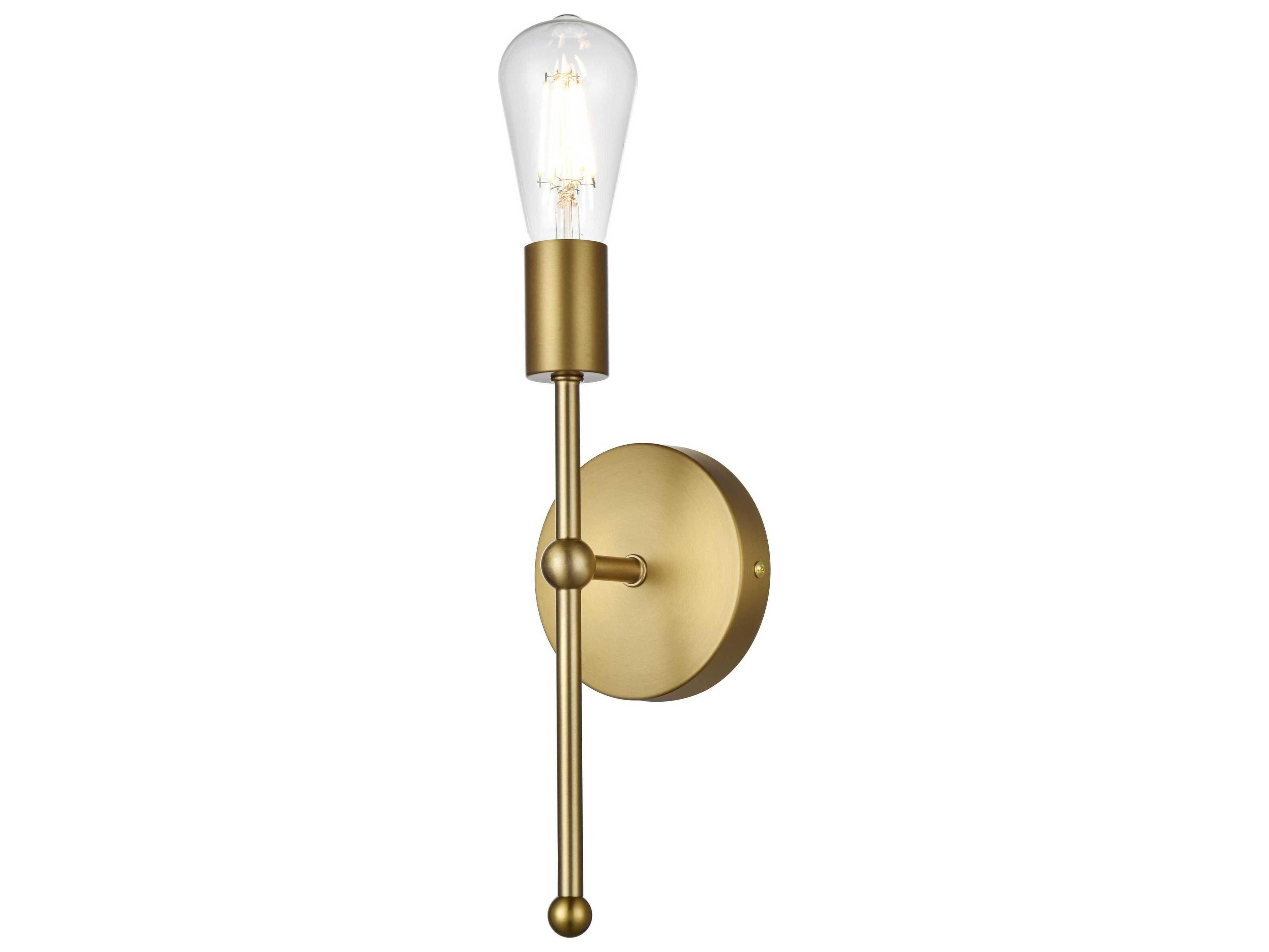 Elegant Lighting Keely 1-Light Satin Gold Wall Sconce