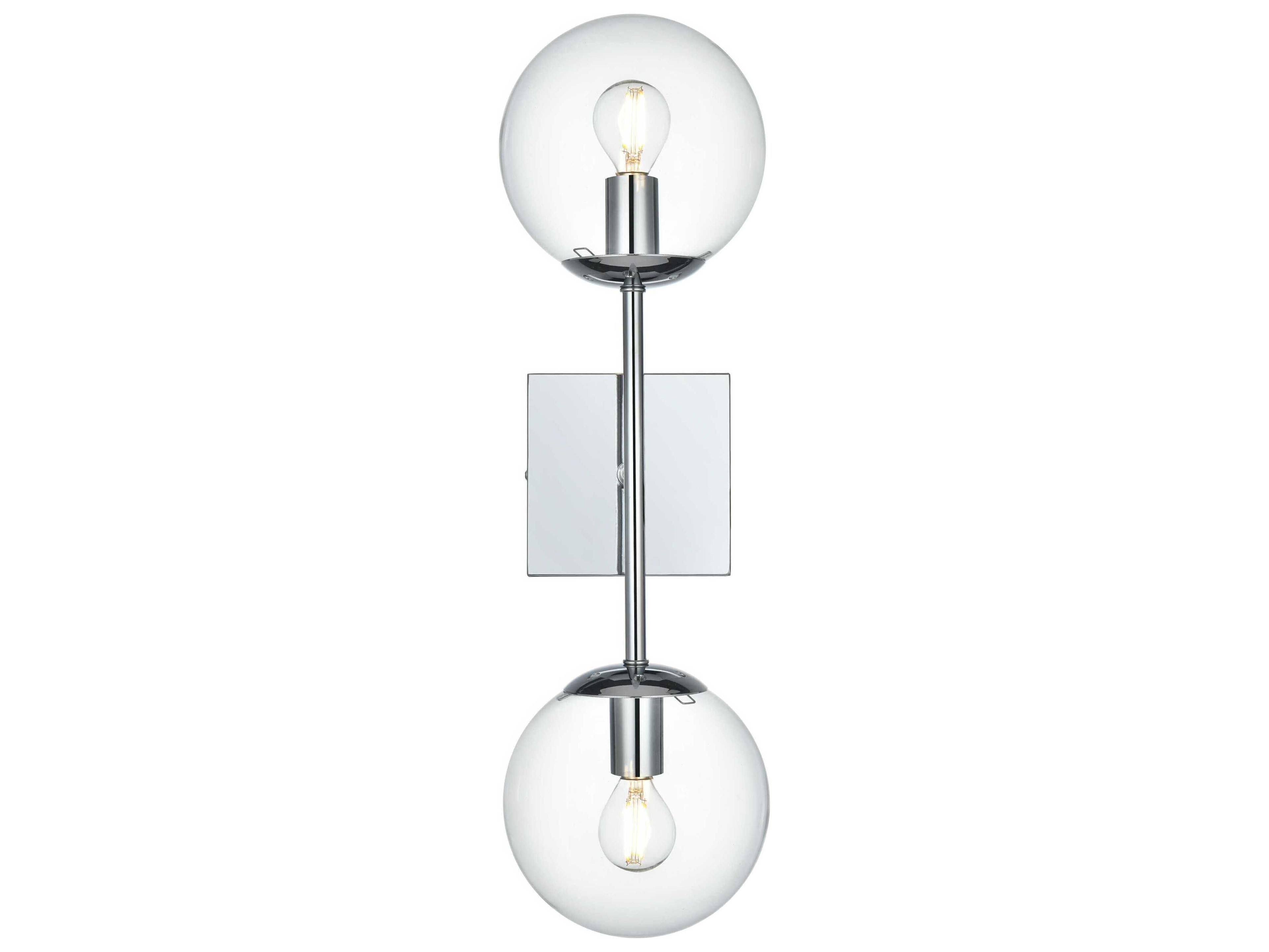 Elegant Lighting Neri 2-Light Chrome Wall Sconce