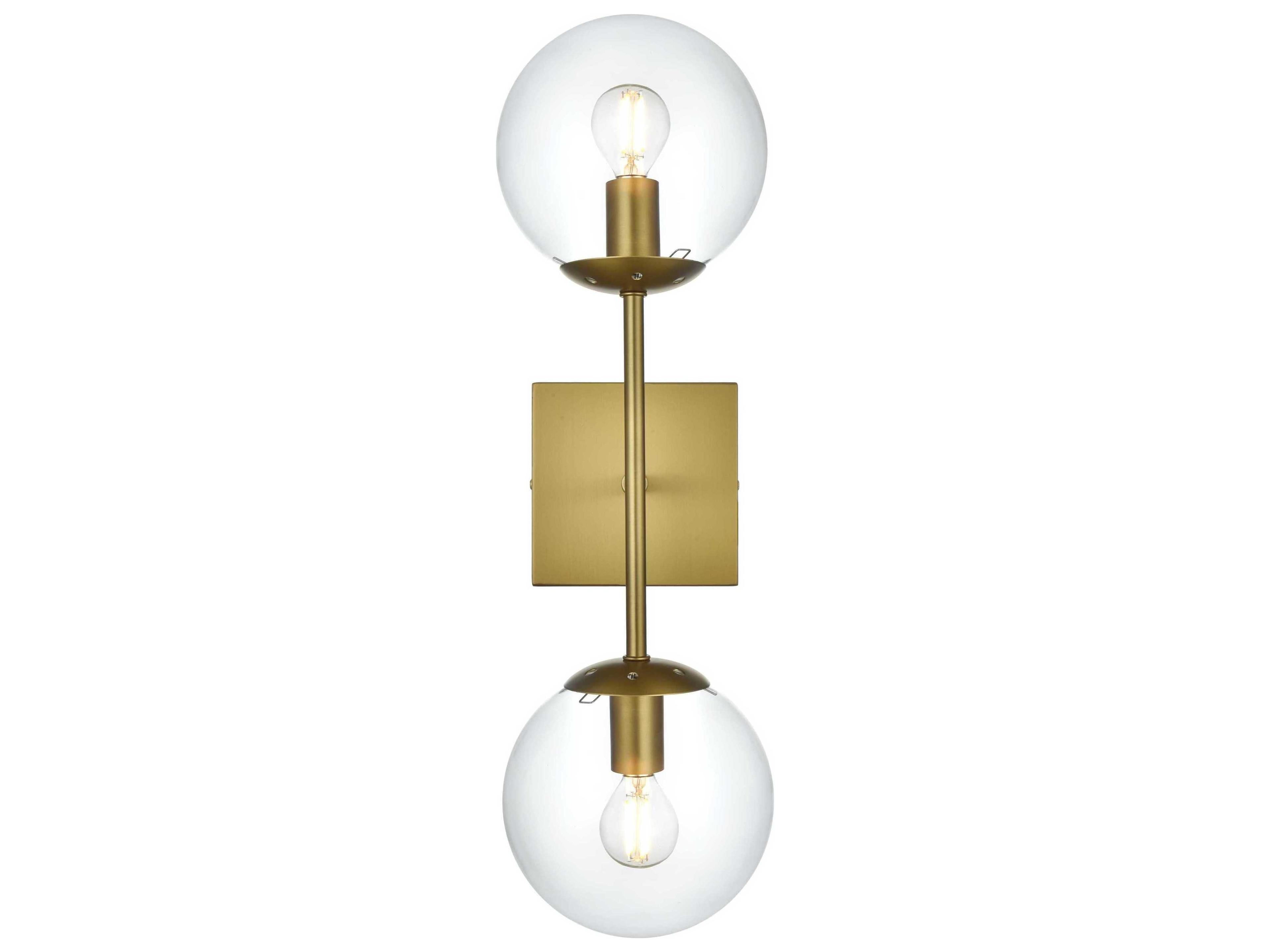 Elegant Lighting Neri 2-Light Satin Gold Wall Sconce