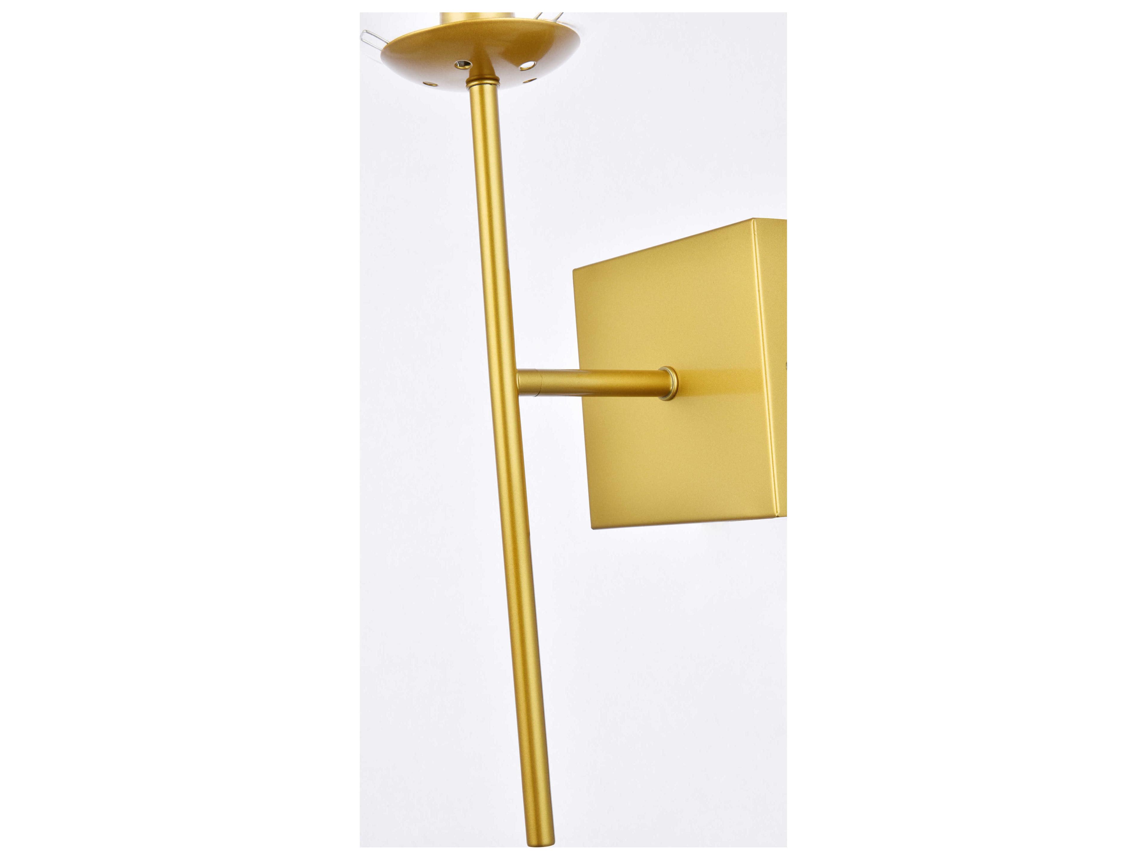Elegant Lighting Neri 1-Light Brass And Clear Glass Wall Sconce