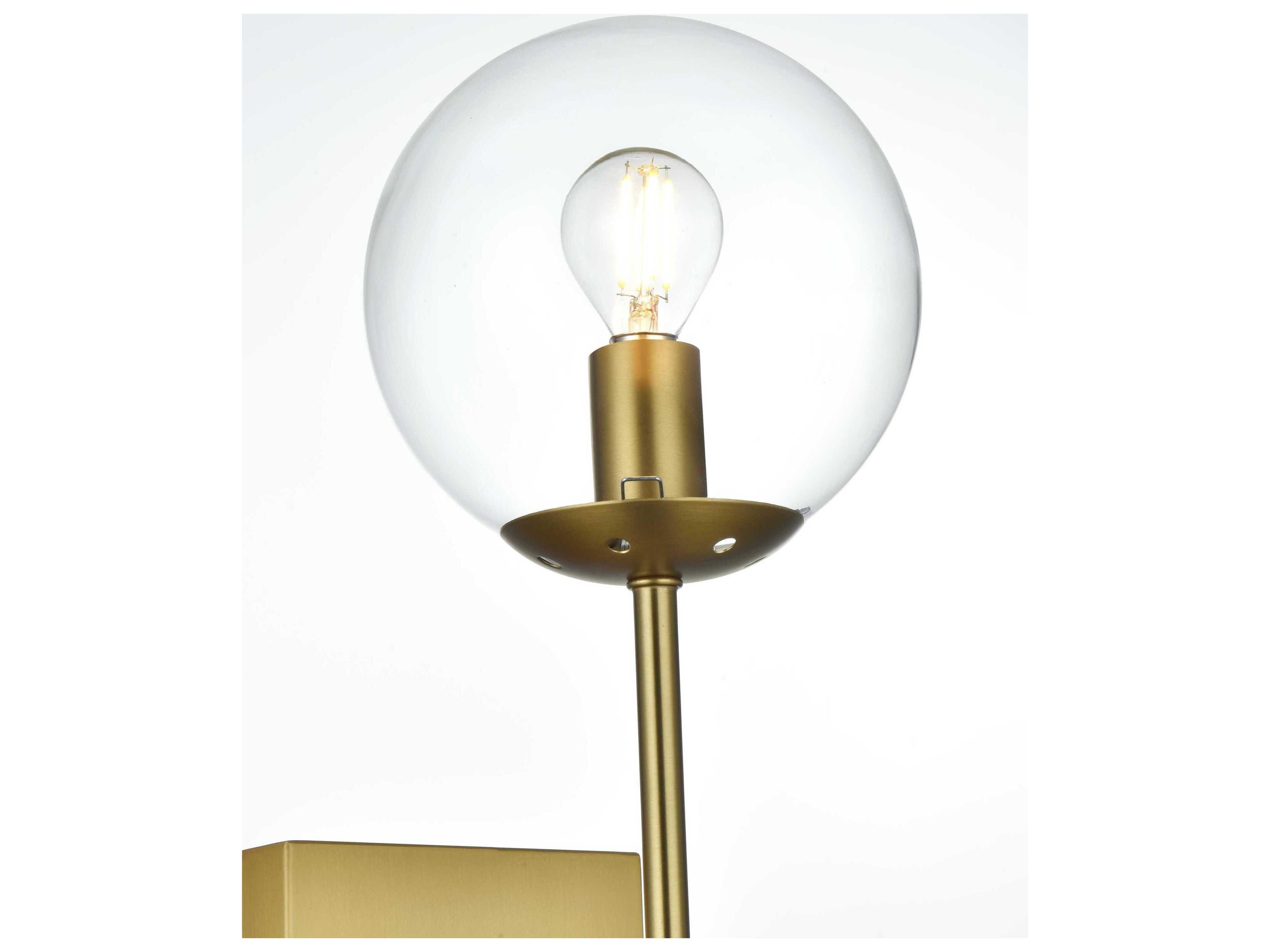 Elegant Lighting Neri 1-Light Satin Gold Wall Sconce