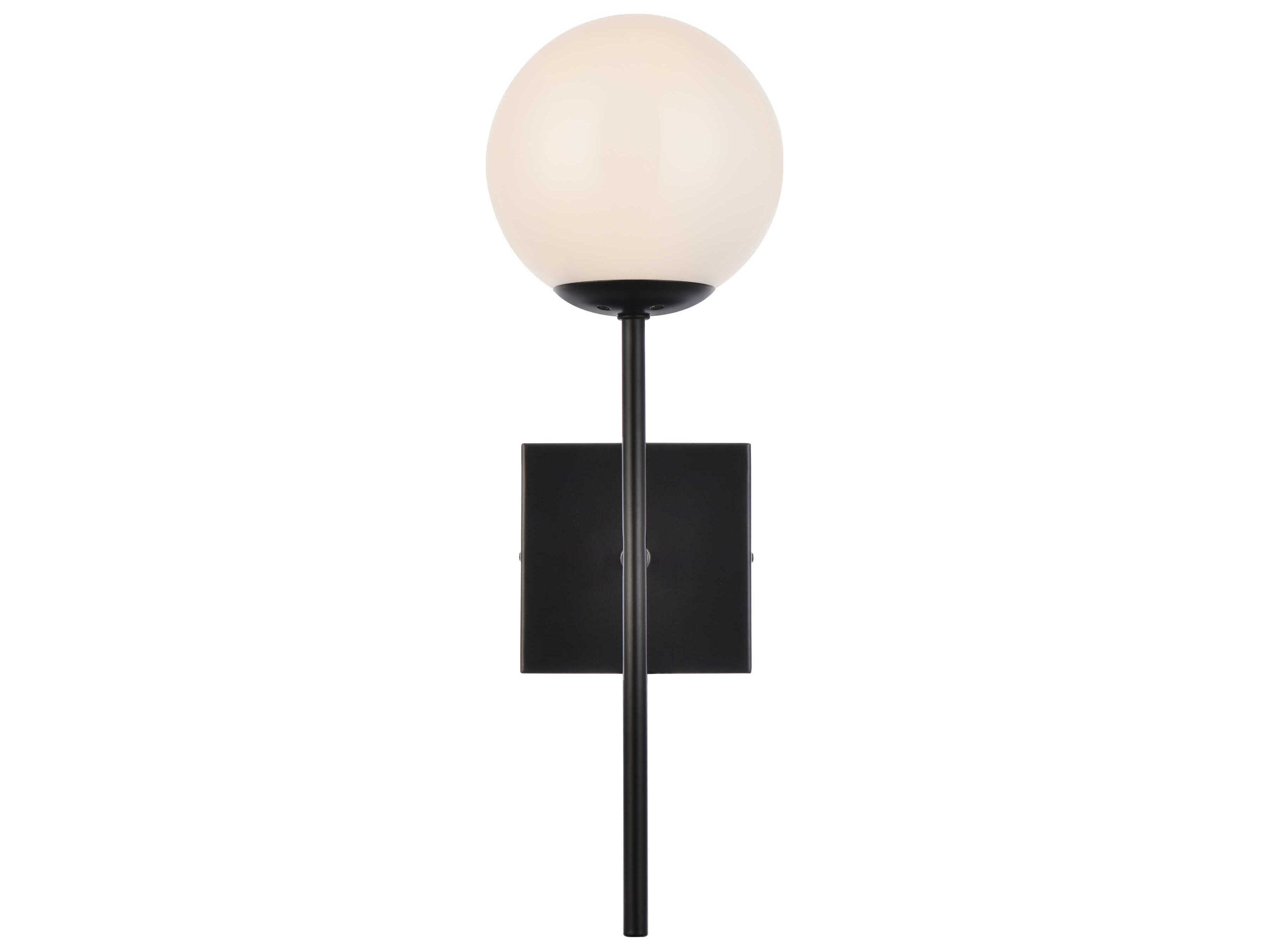 Elegant Lighting Neri 1-Light Black And White Glass Wall Sconce
