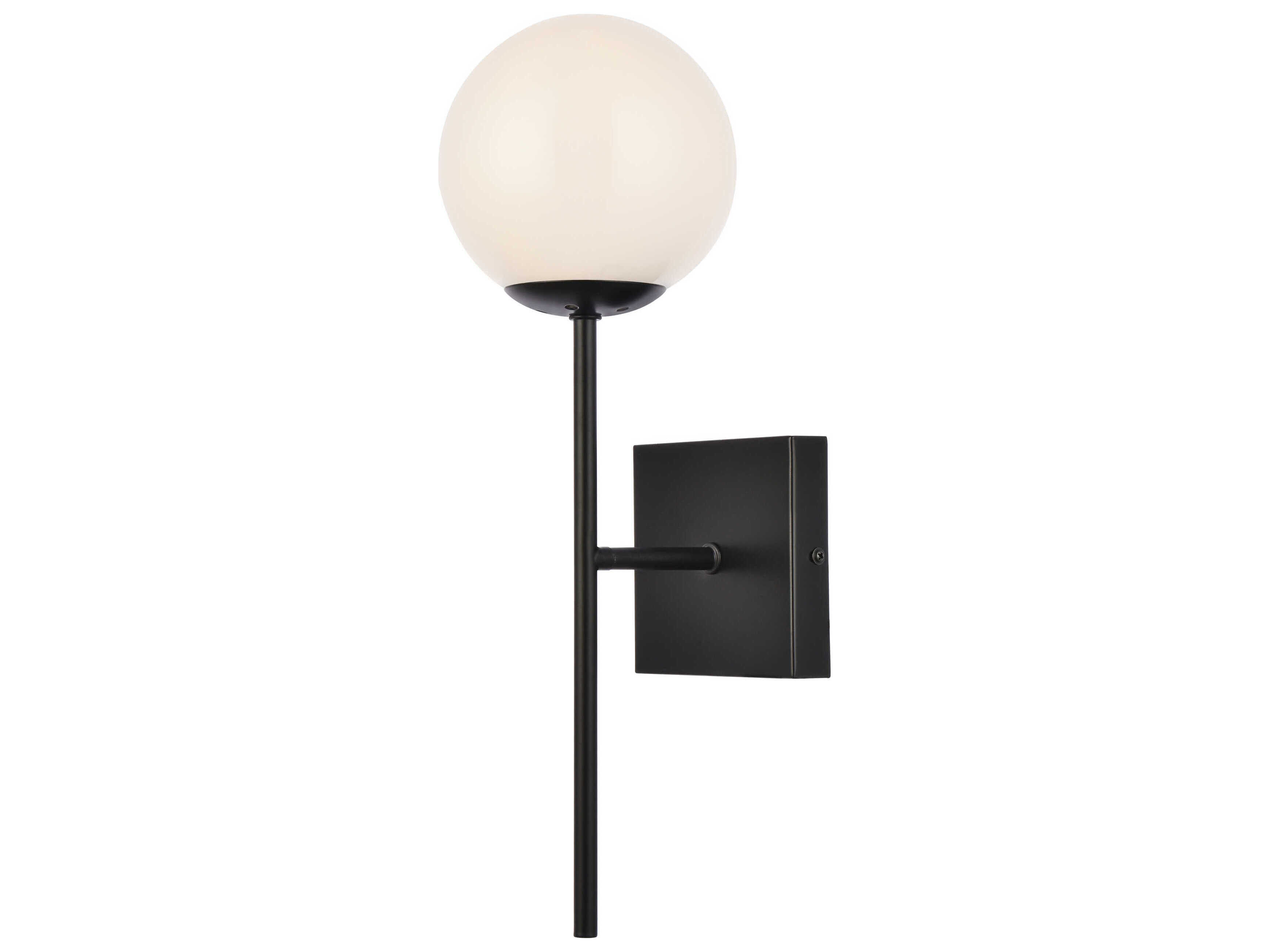 Elegant Lighting Neri 1-Light Black And White Glass Wall Sconce