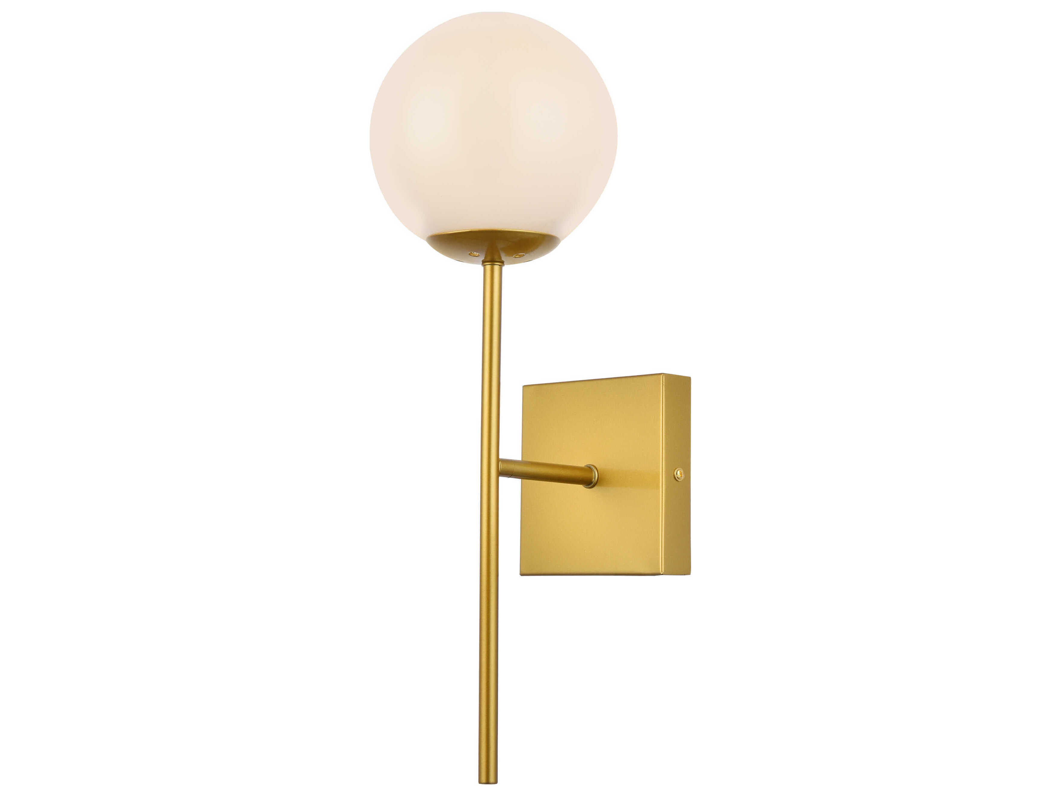 Elegant Lighting Neri 1-Light Brass And White Glass Wall Sconce