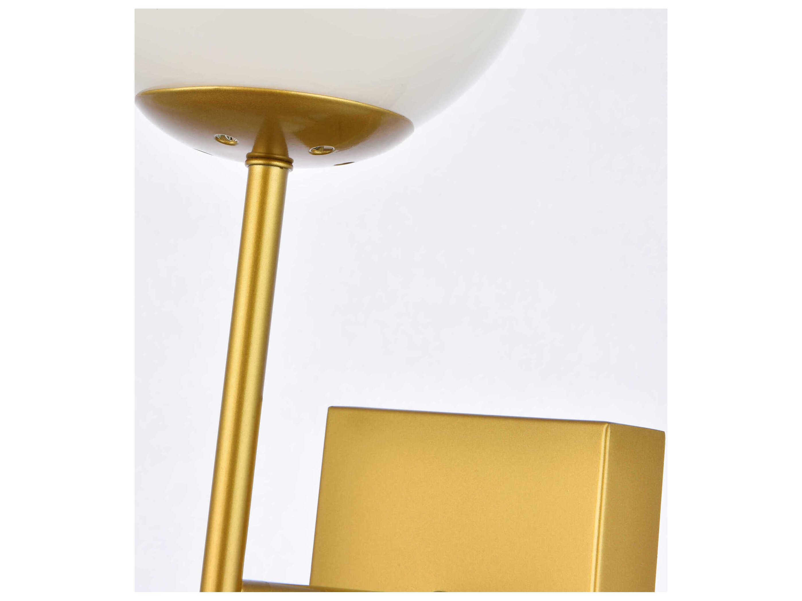 Elegant Lighting Neri 1-Light Brass And White Glass Wall Sconce