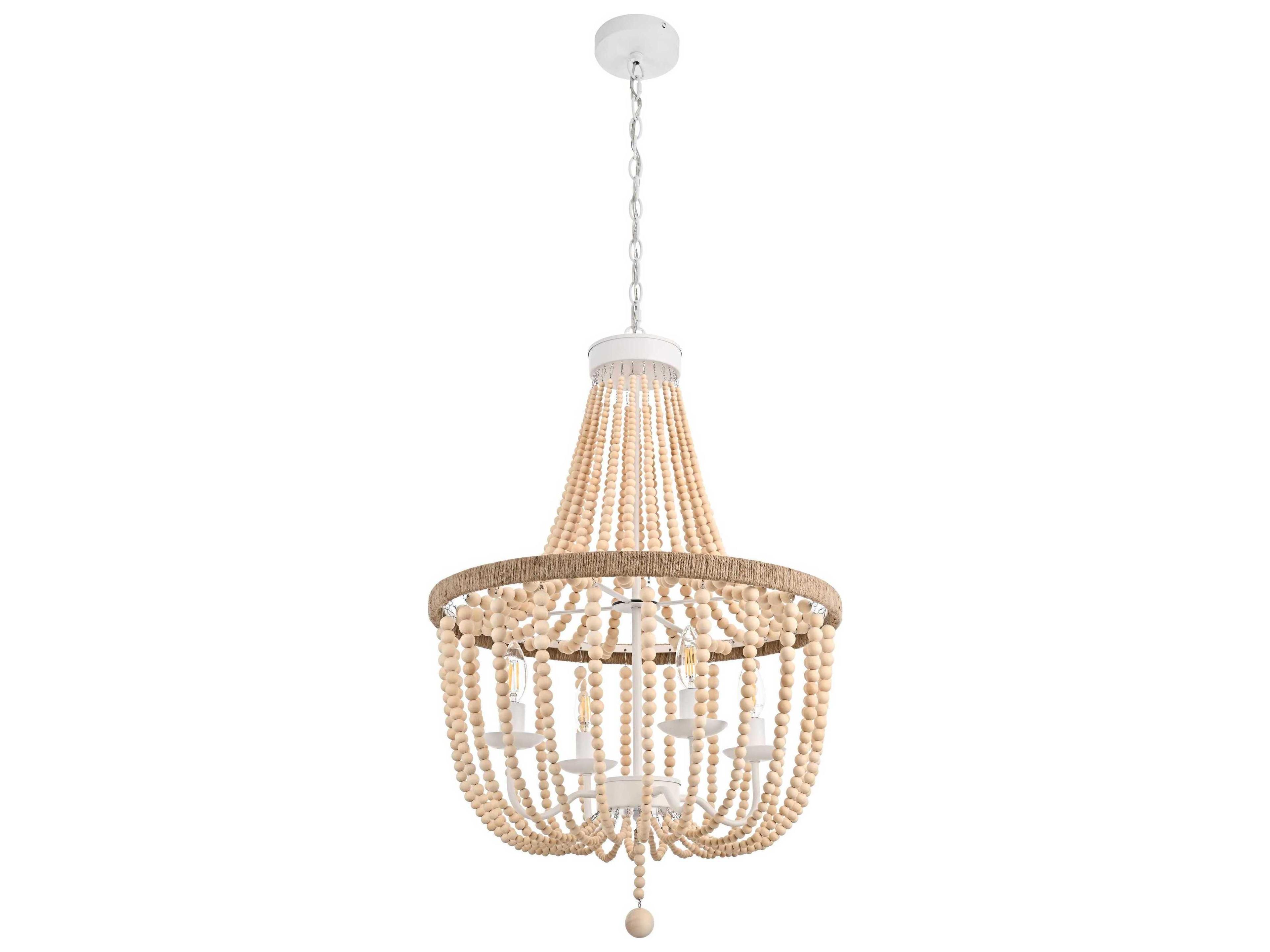 Elegant Lighting Jolie 4-Light Beige Off White Empire Pendant