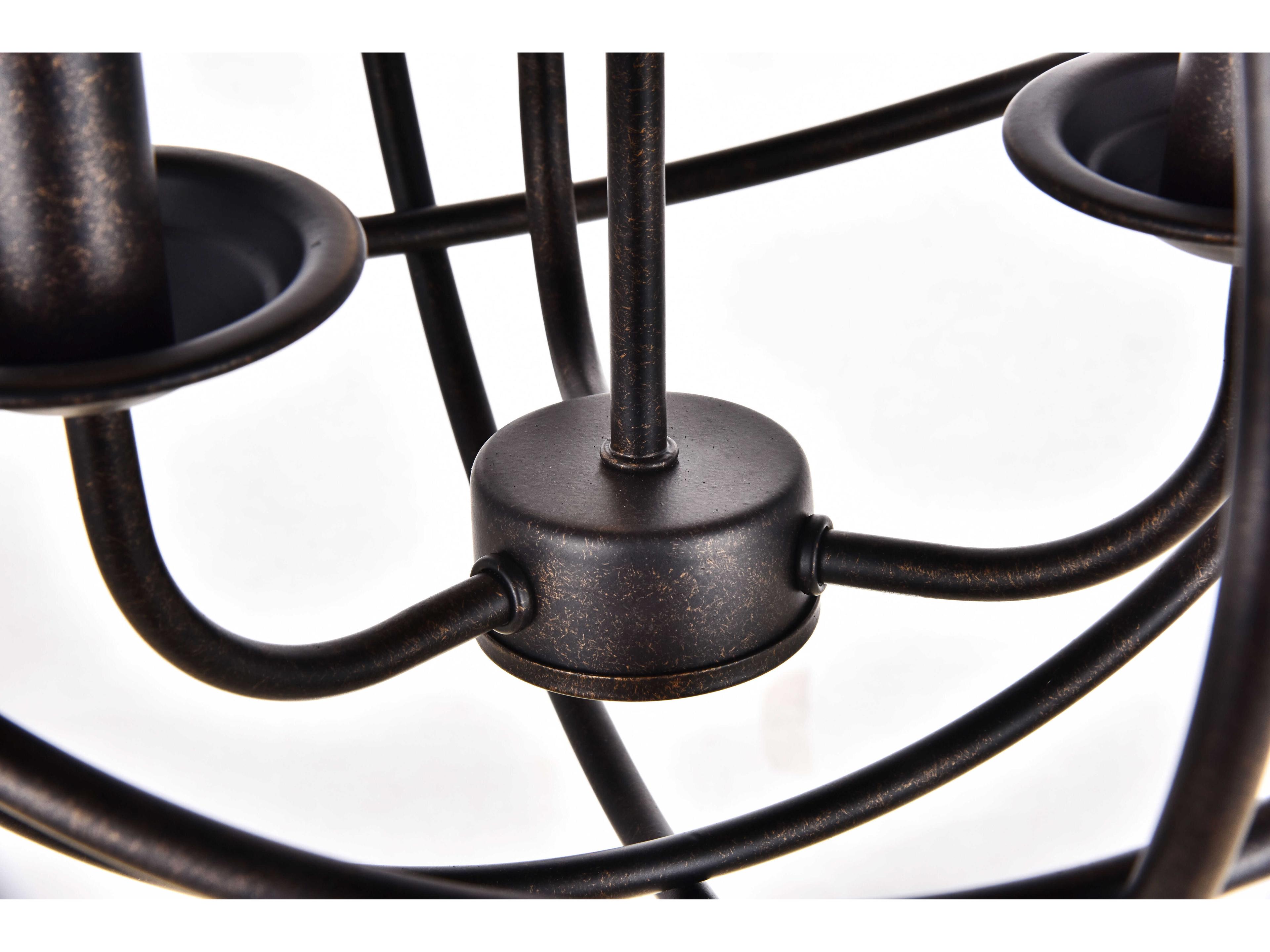 Elegant Lighting Octavia 3-Light Dark Brown Chandelier