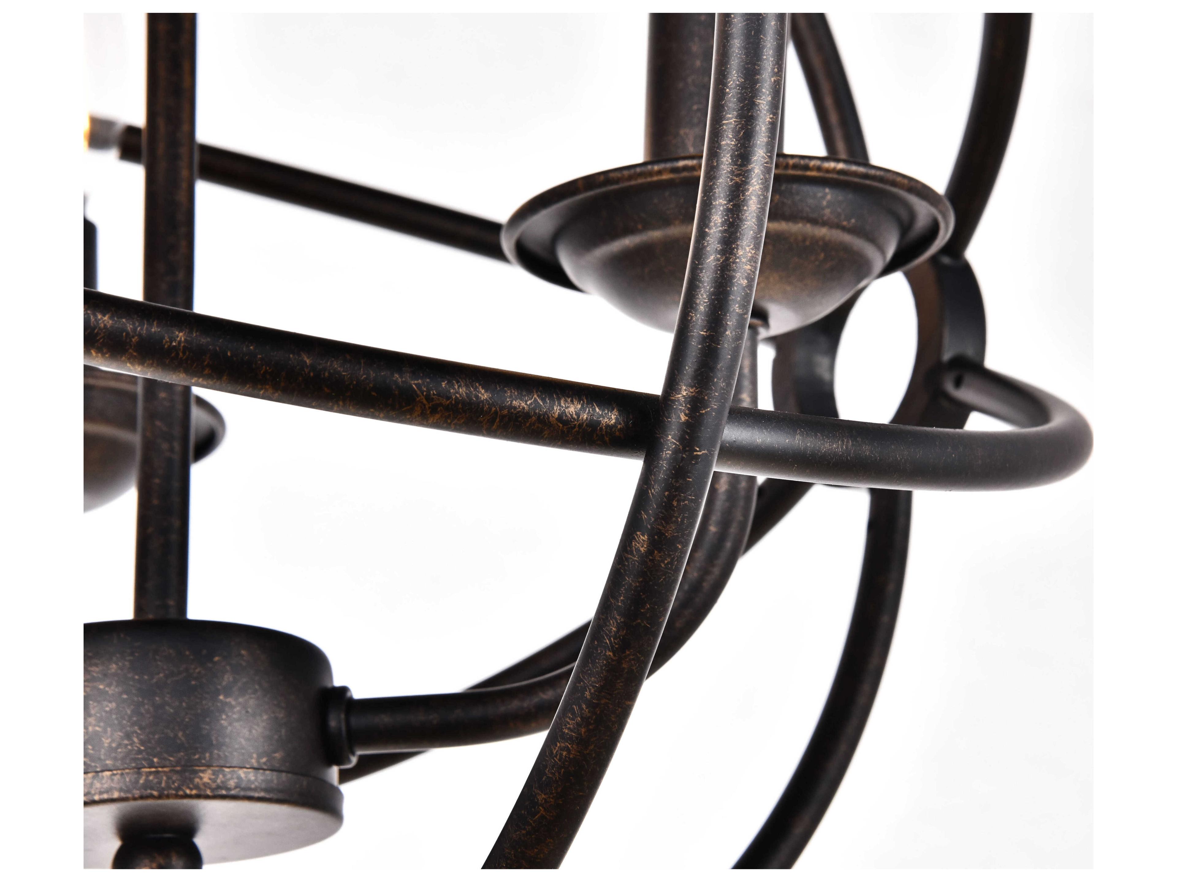 Elegant Lighting Octavia 3-Light Dark Brown Chandelier