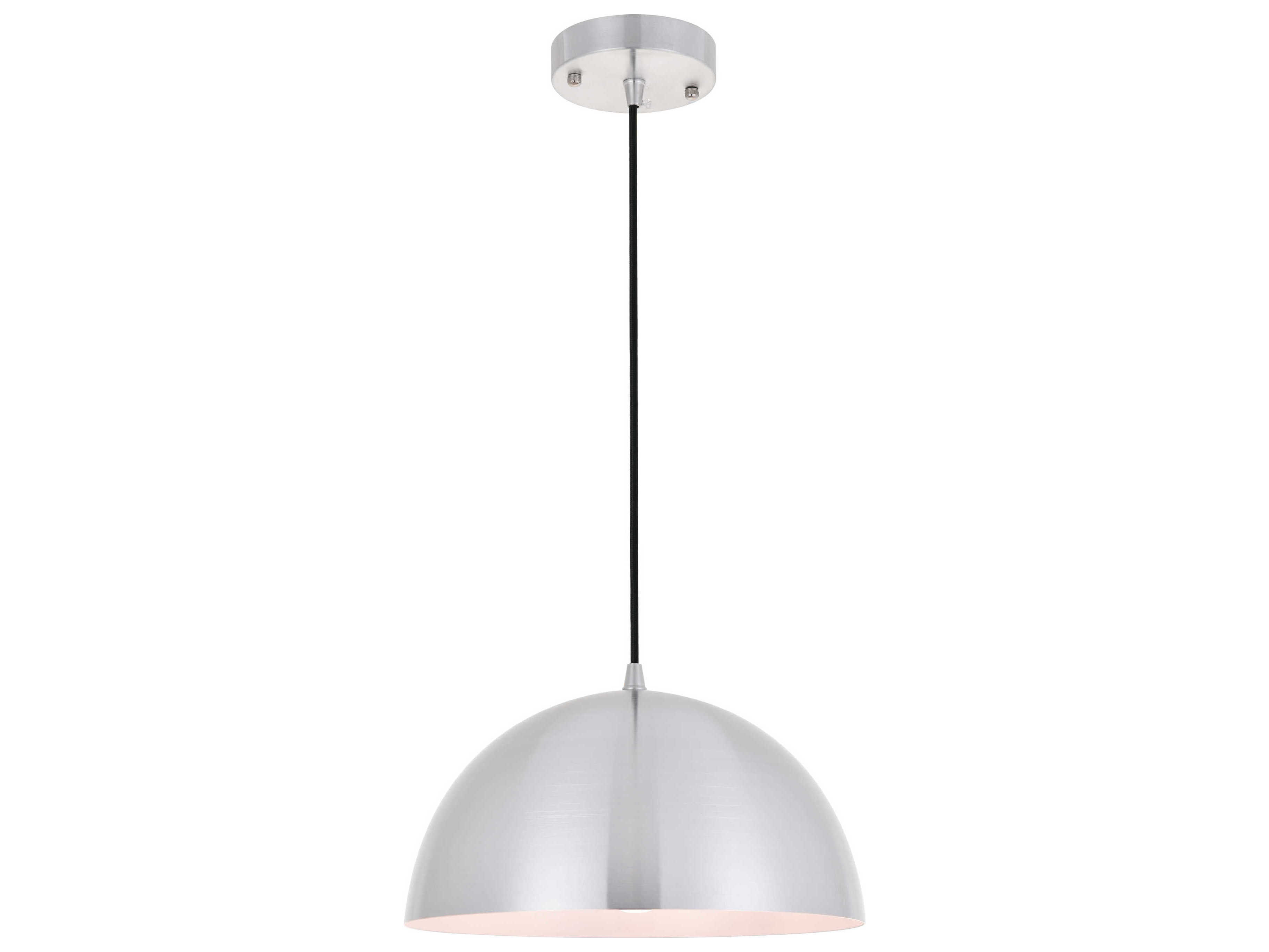 Elegant Lighting Forte 1-Light Black Dome Mini Pendant