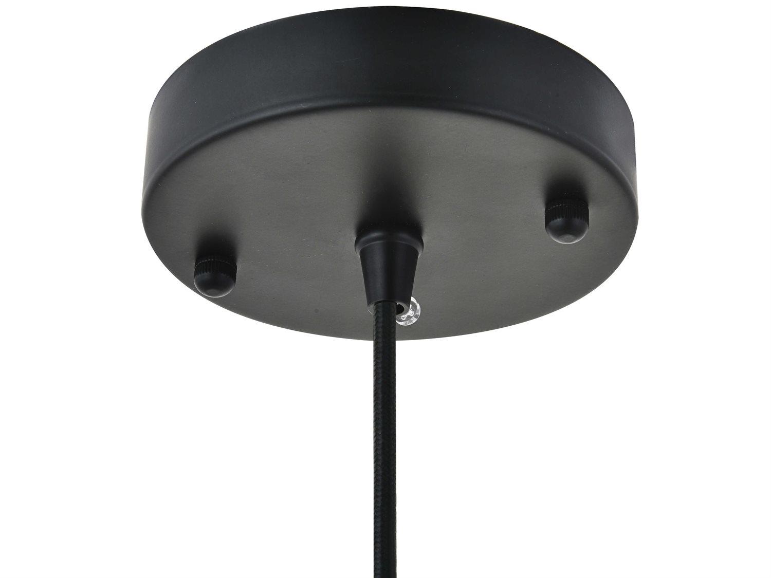 Elegant Lighting Forte 1-Light Black Bowl Dome Pendant