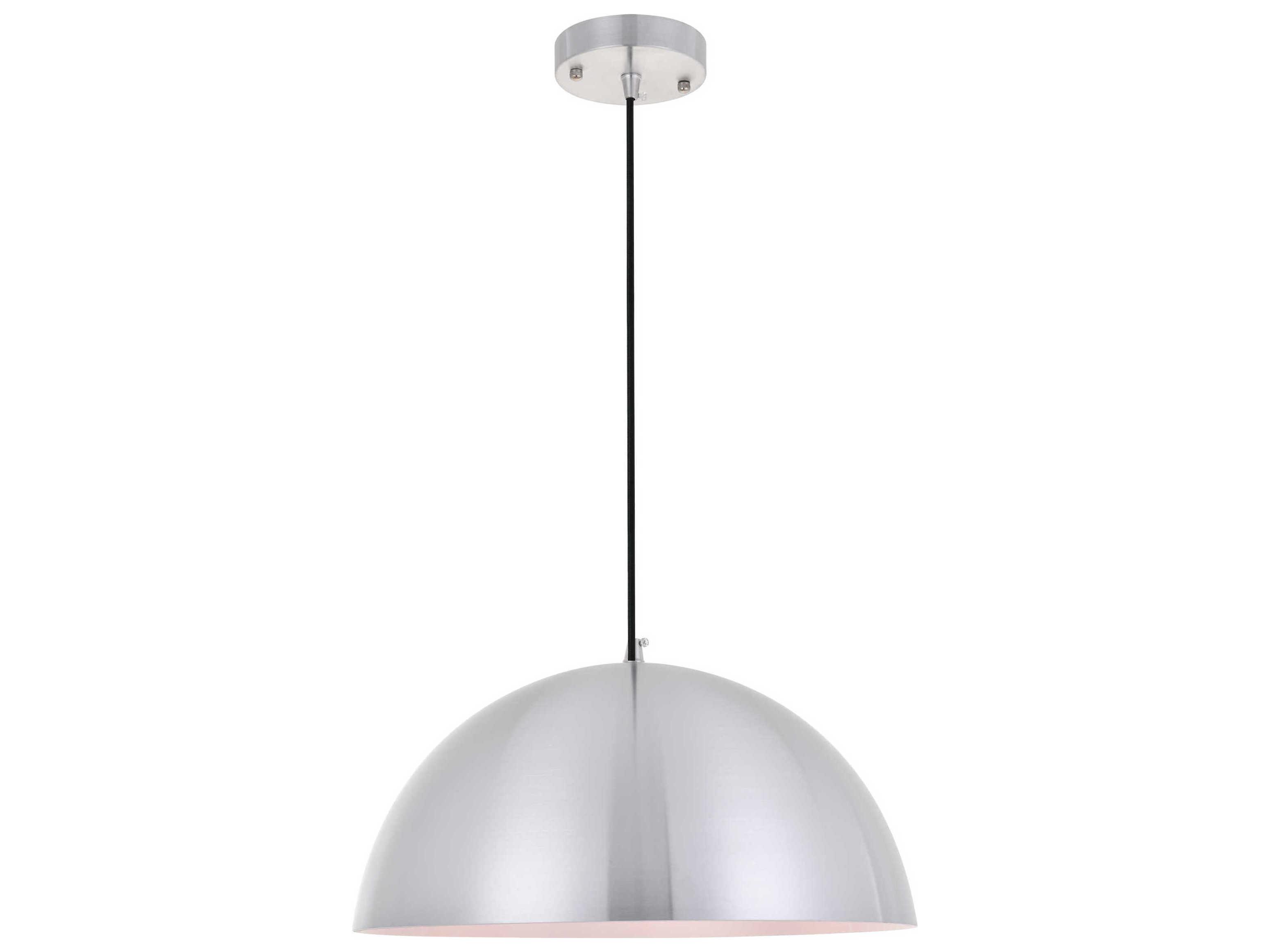 Elegant Lighting Forte 1-Light Black Bowl Dome Pendant